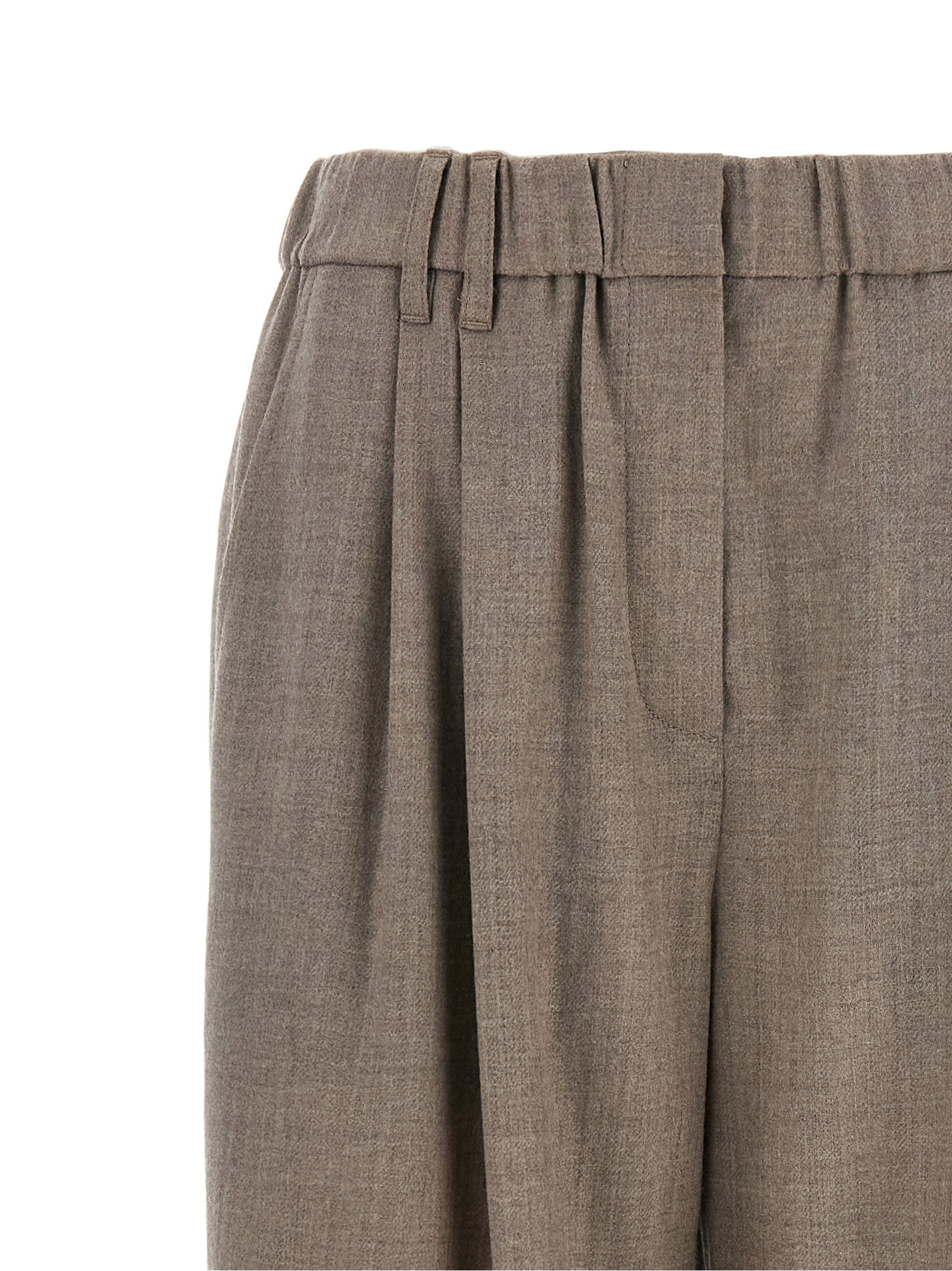 Brunello Cucinelli White Virgin Wool Casual Pants Brunello Cucinelli