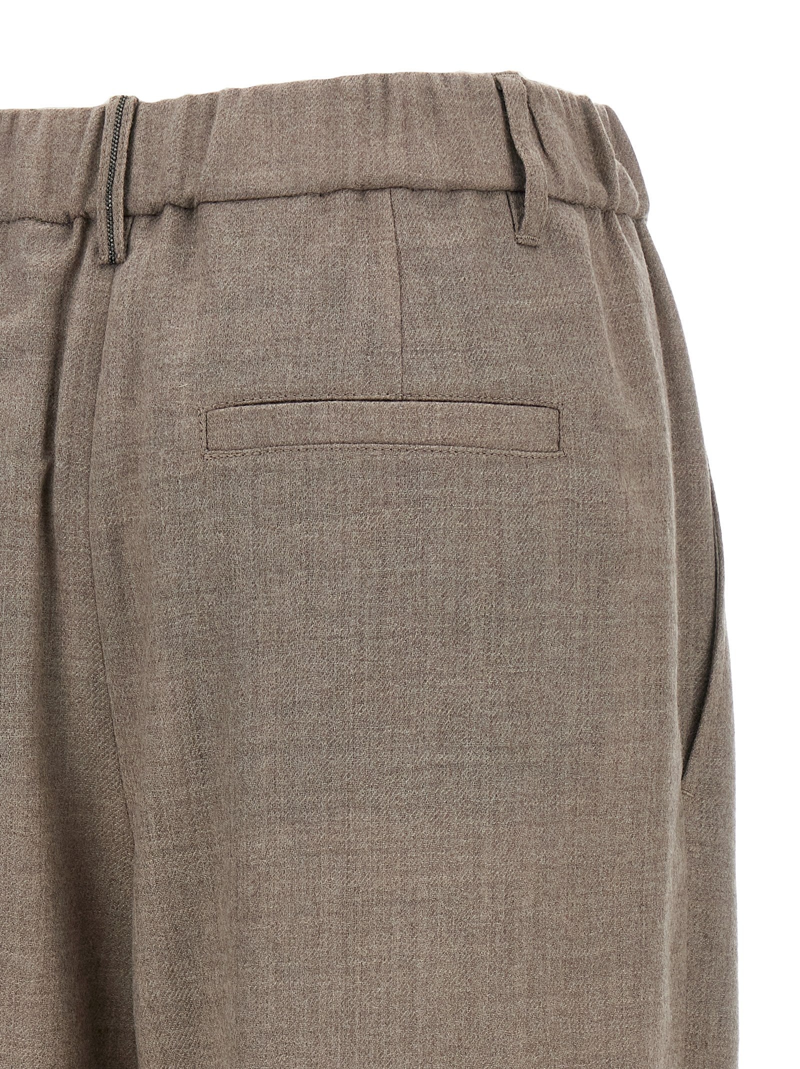Brunello Cucinelli White Virgin Wool Casual Pants Brunello Cucinelli