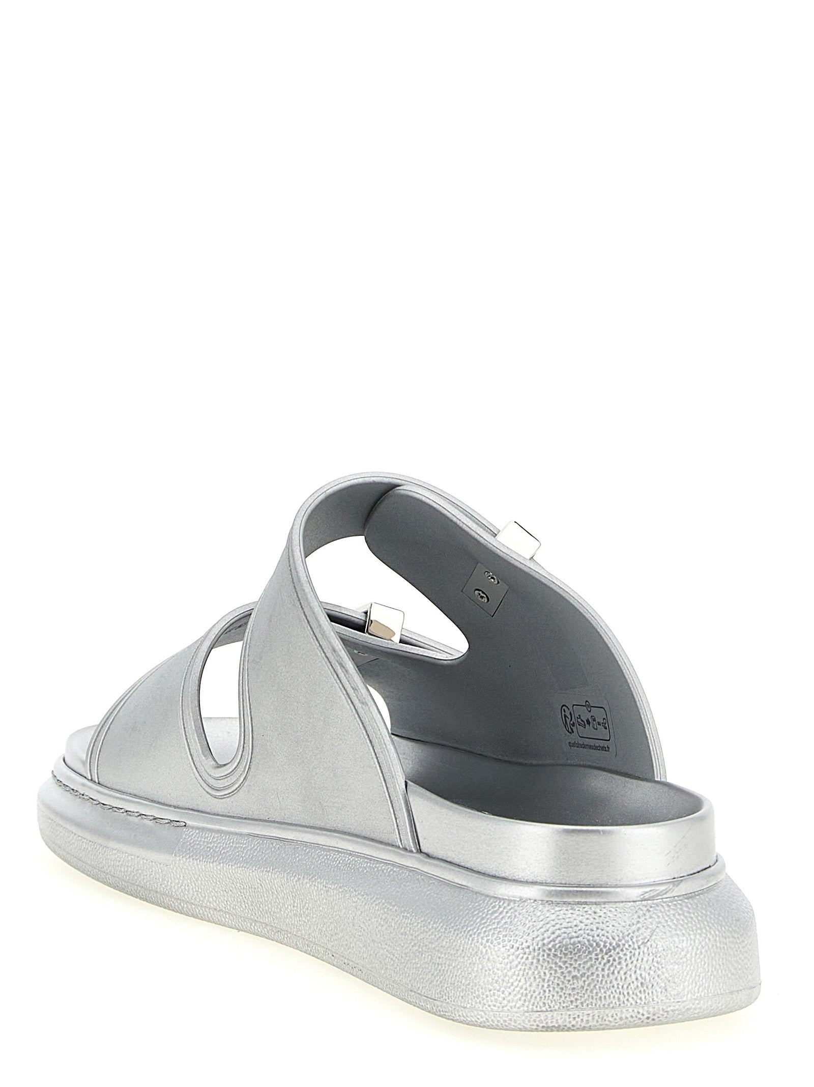 Alexander McQueen Silver Rubber Slides Alexander McQueen