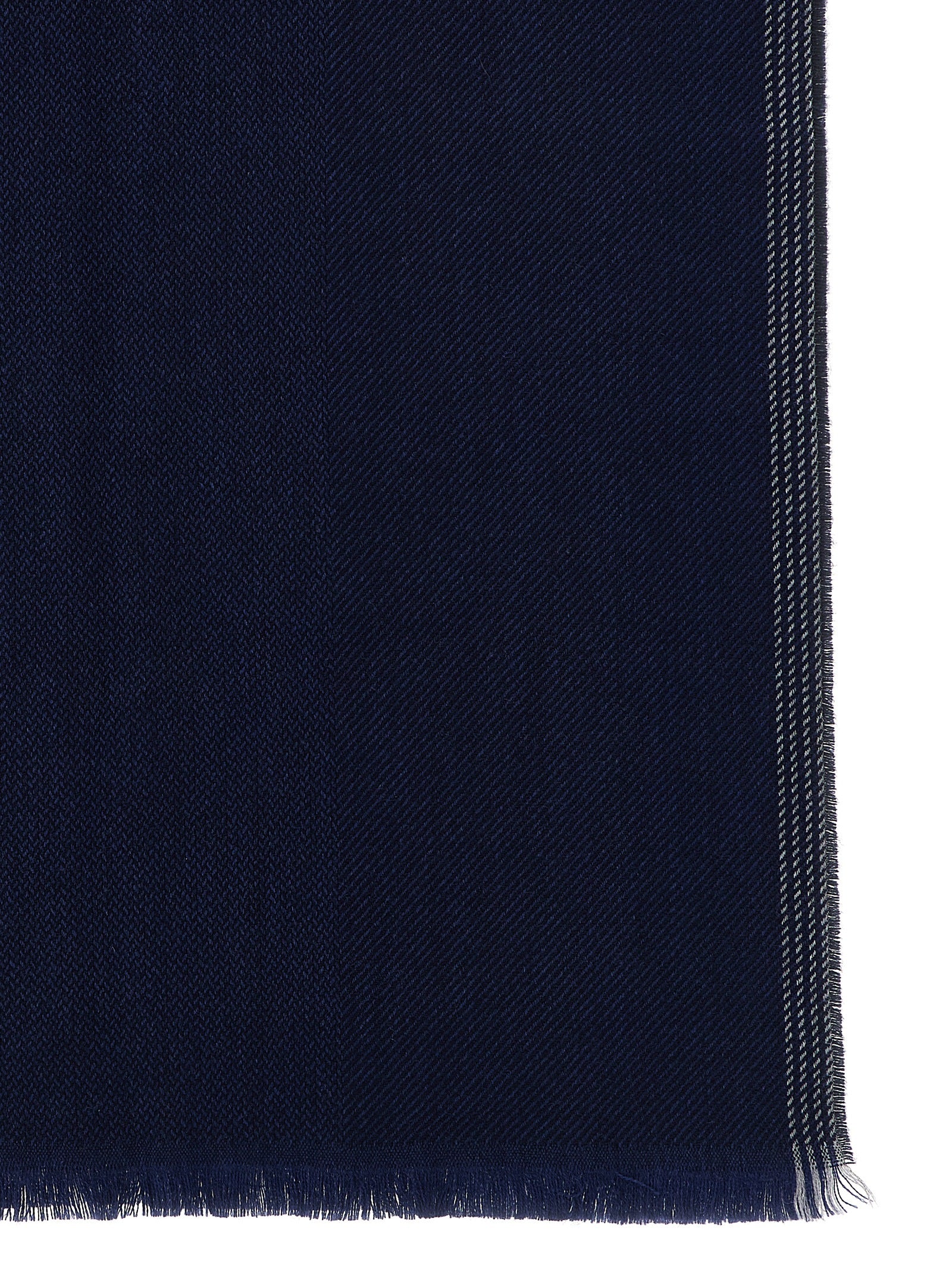 Brunello Cucinelli Blue Wool Scarf Brunello Cucinelli