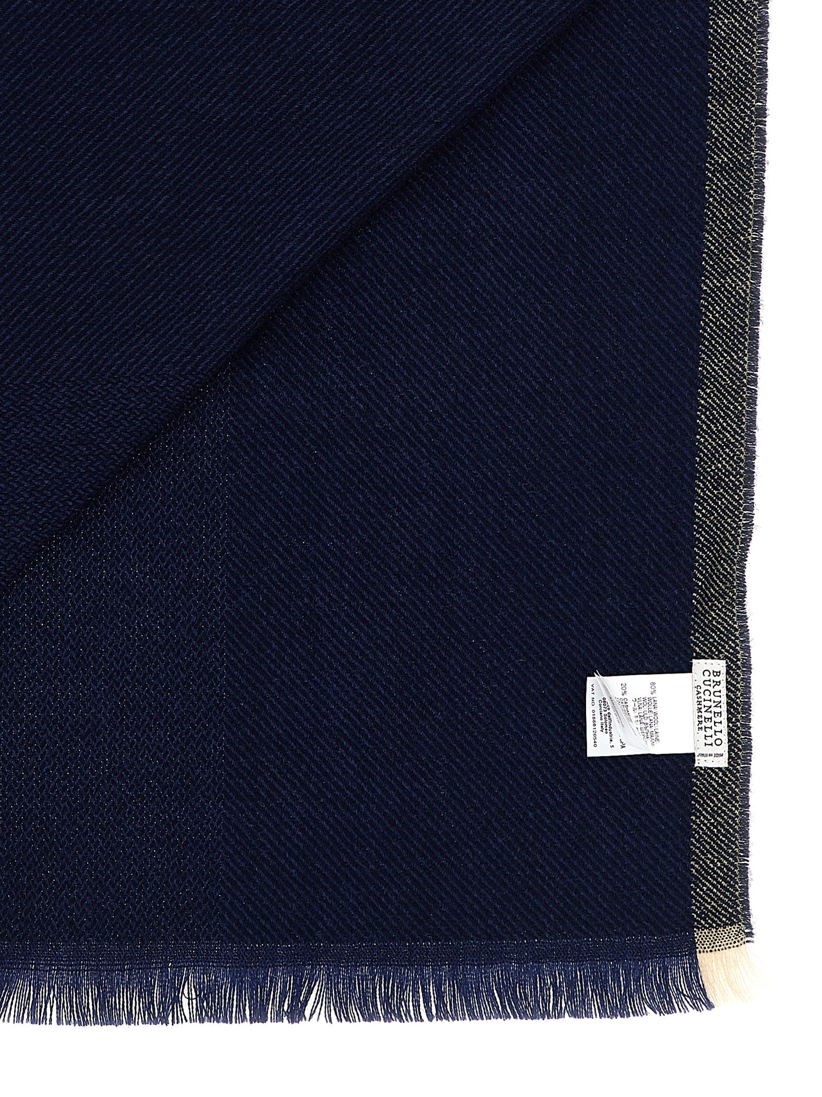 Brunello Cucinelli Blue Wool Scarf Brunello Cucinelli