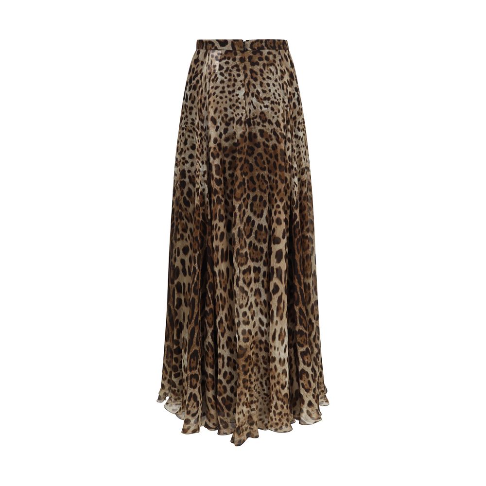 Dolce & Gabbana Beige Silk Long Skirt Dolce & Gabbana