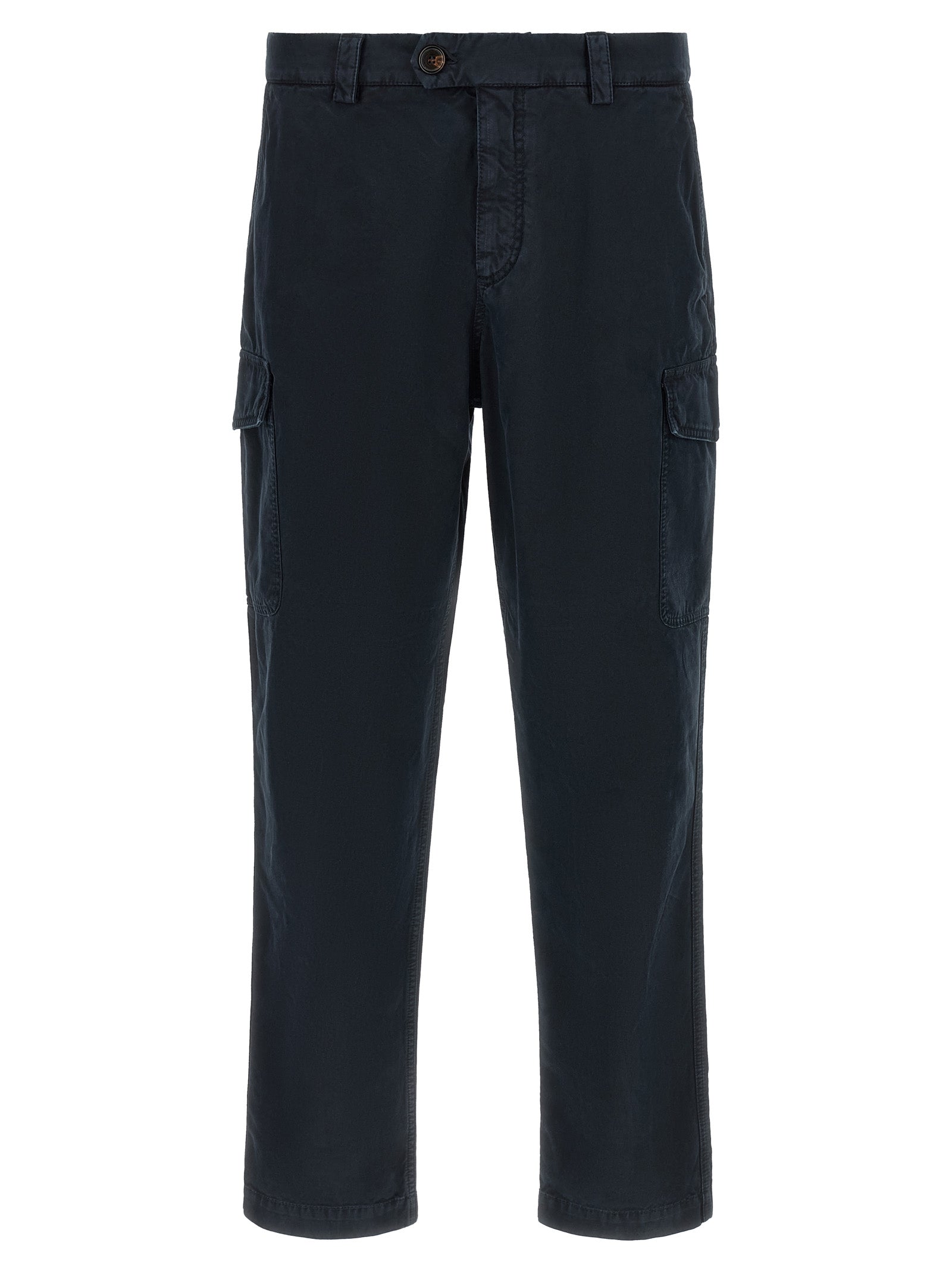 Brunello Cucinelli Blue Cotton Cargo Pants Brunello Cucinelli