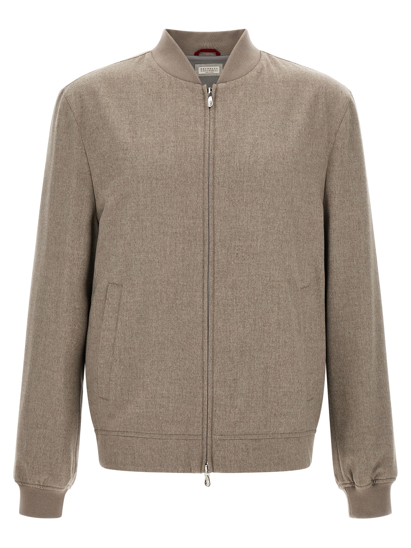 Brunello Cucinelli Gray Cashmere Bomber Brunello Cucinelli