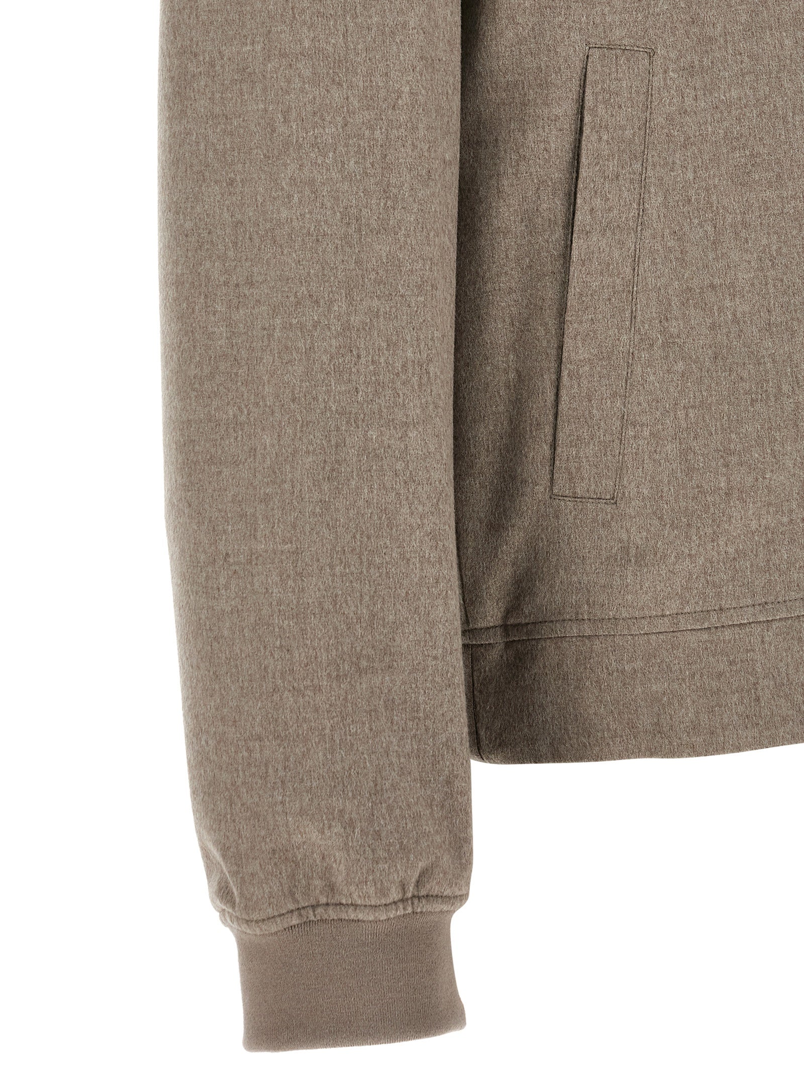 Brunello Cucinelli Gray Cashmere Bomber Brunello Cucinelli