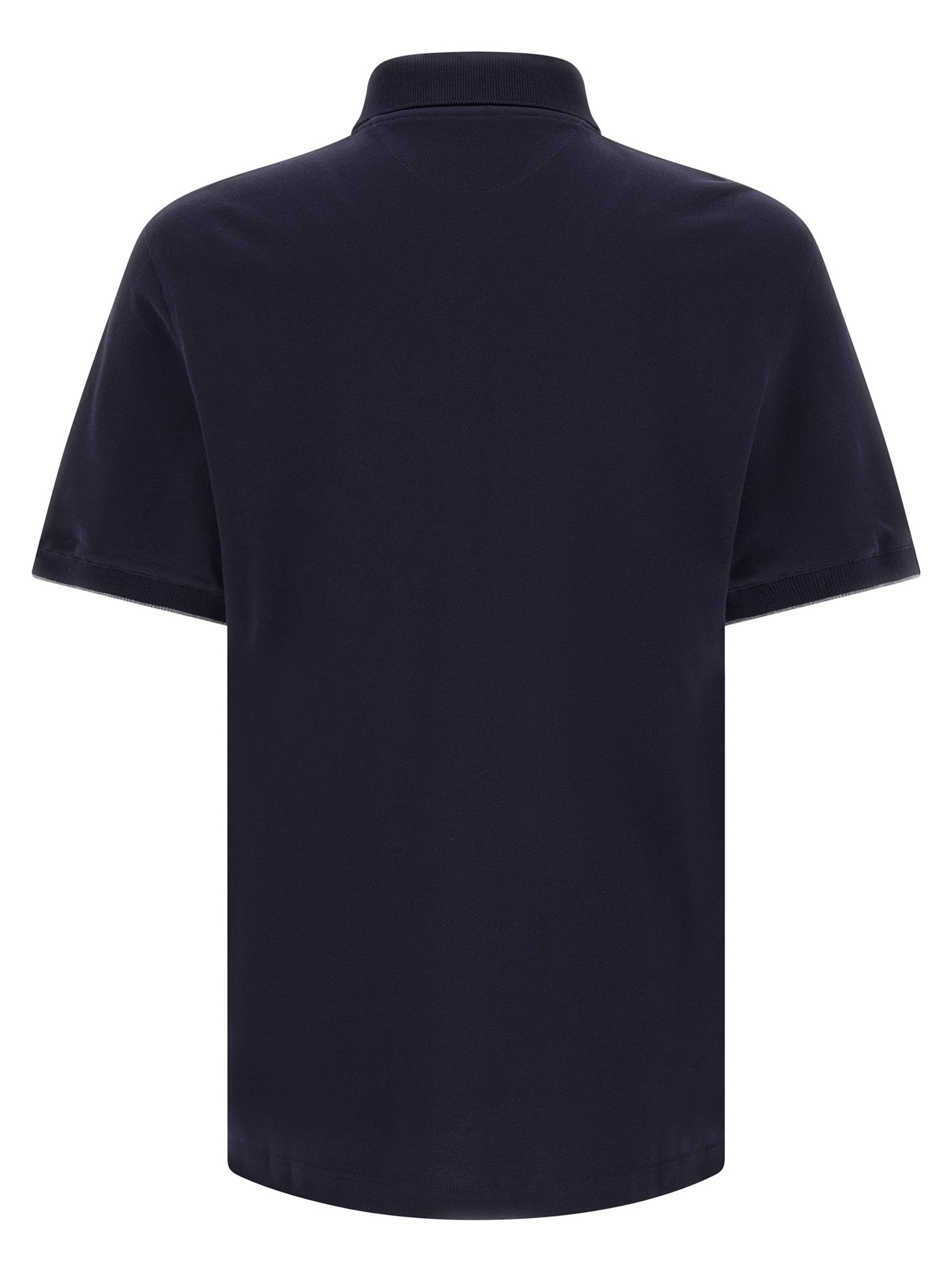 Brunello Cucinelli Blue Cotton Polo Shirt Brunello Cucinelli
