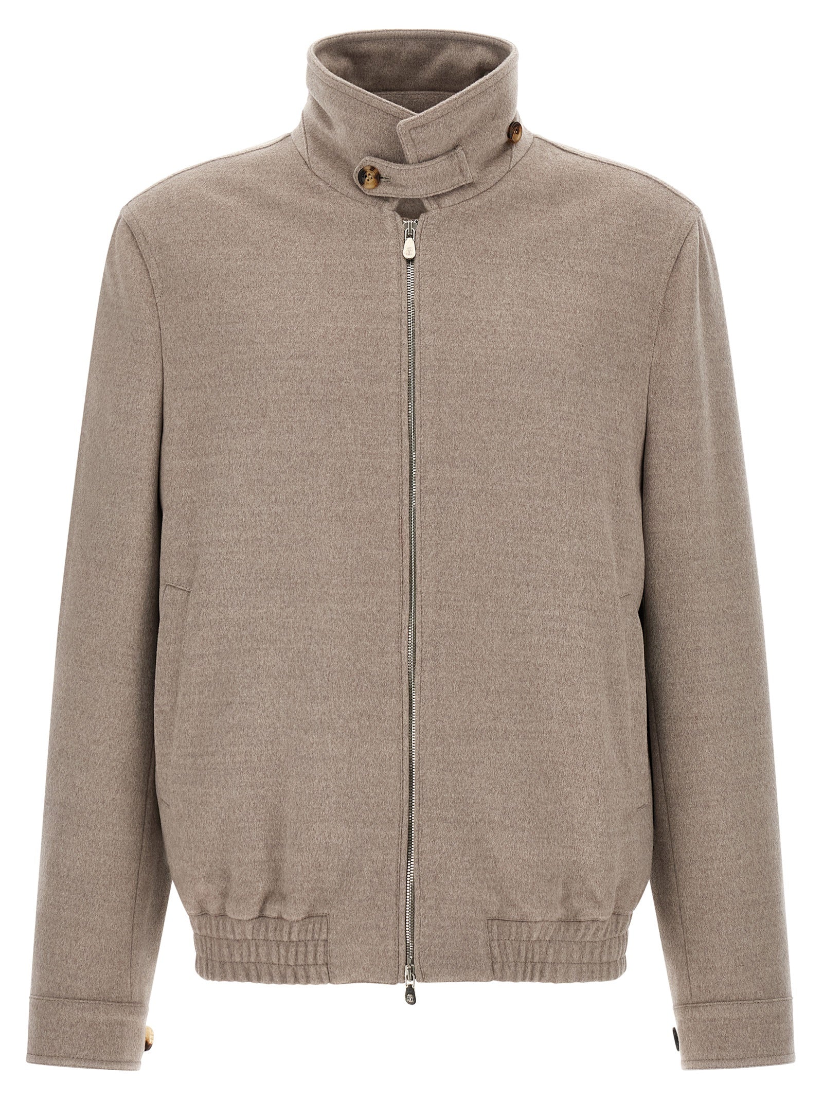 Brunello Cucinelli Beige Virgin Wool Bomber Brunello Cucinelli