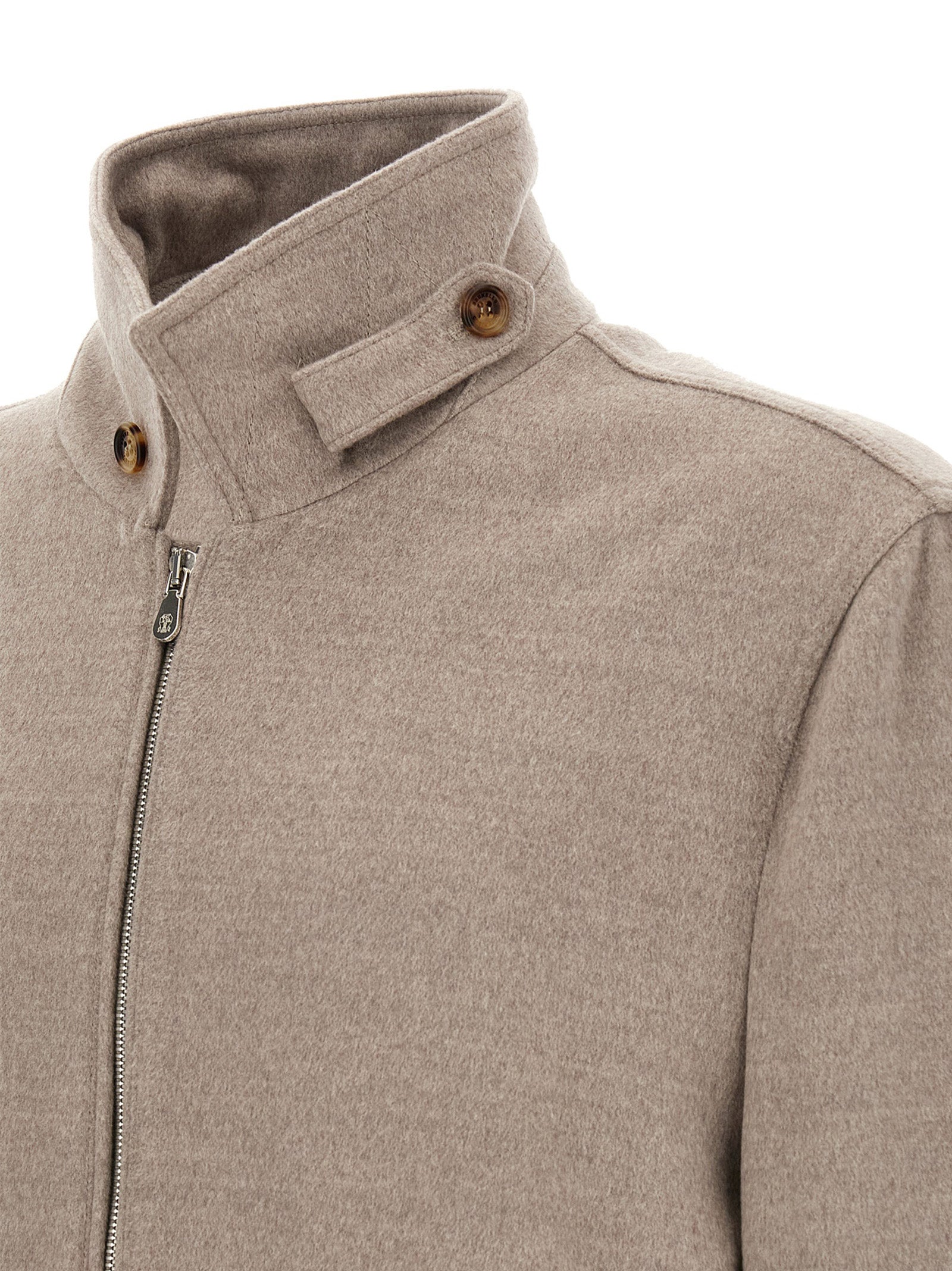 Brunello Cucinelli Beige Virgin Wool Bomber Brunello Cucinelli