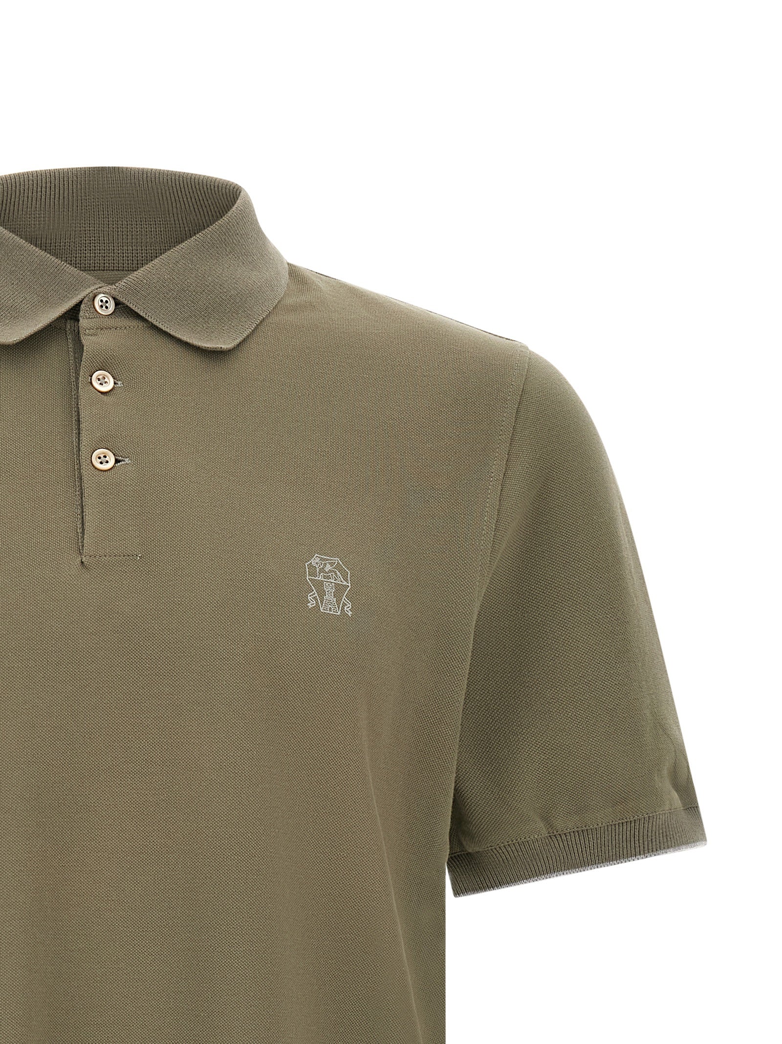 Brunello Cucinelli Bicolor Cotton Polo Shirt Brunello Cucinelli