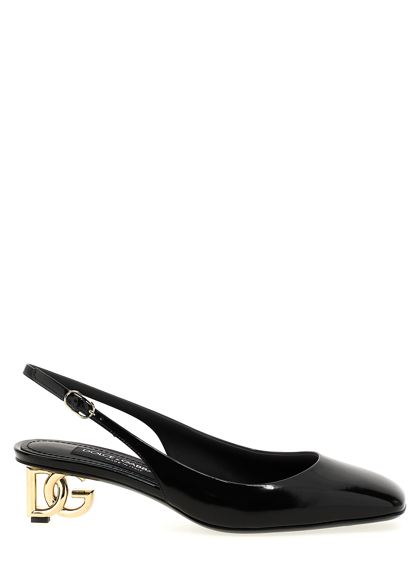 Dolce & Gabbana Black Calfskin Mid Heel Pumps Dolce & Gabbana