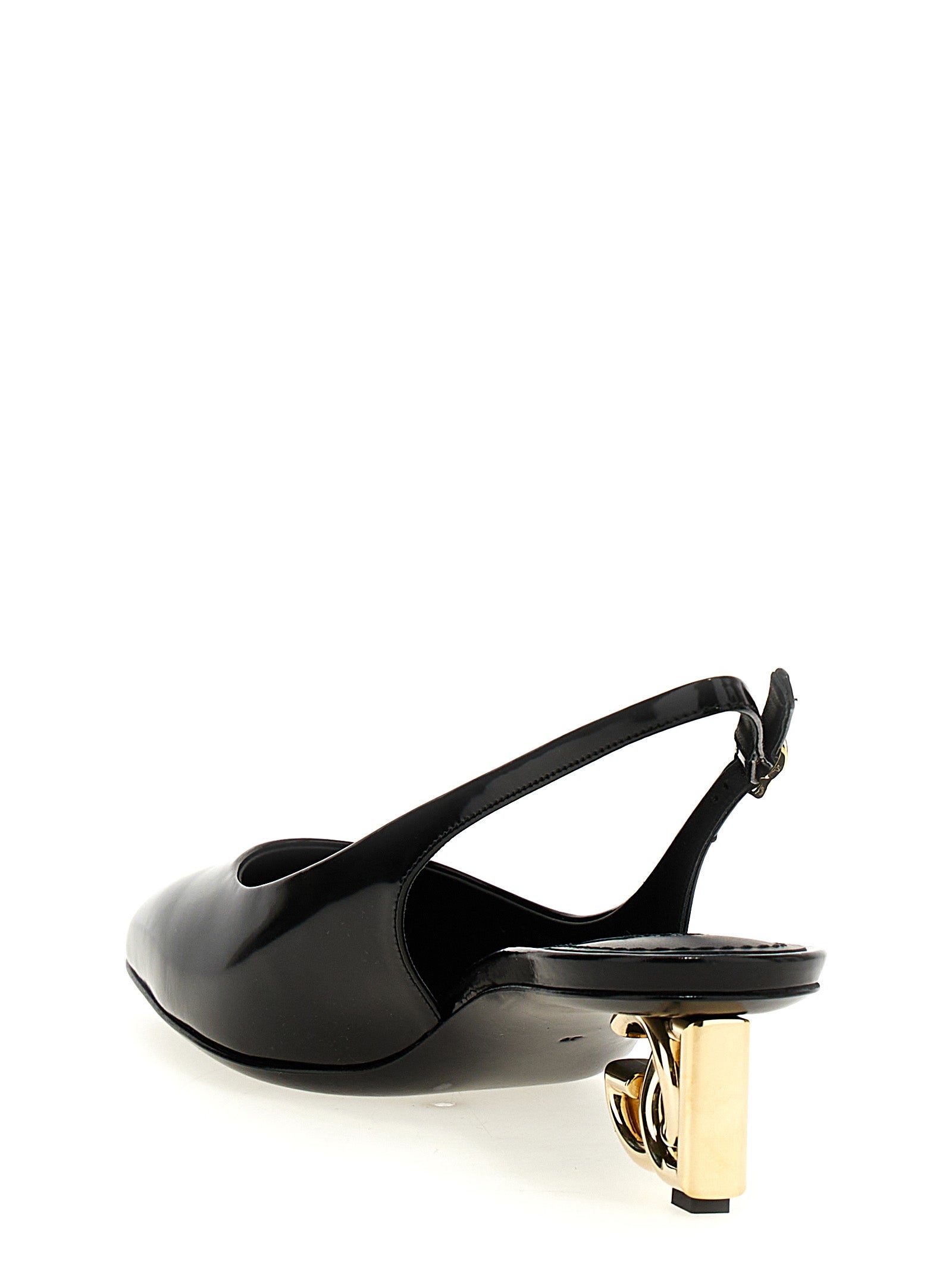Dolce & Gabbana Black Calfskin Mid Heel Pumps Dolce & Gabbana