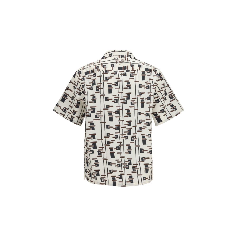 Prada Beige Cotton Pattern Shirt Prada