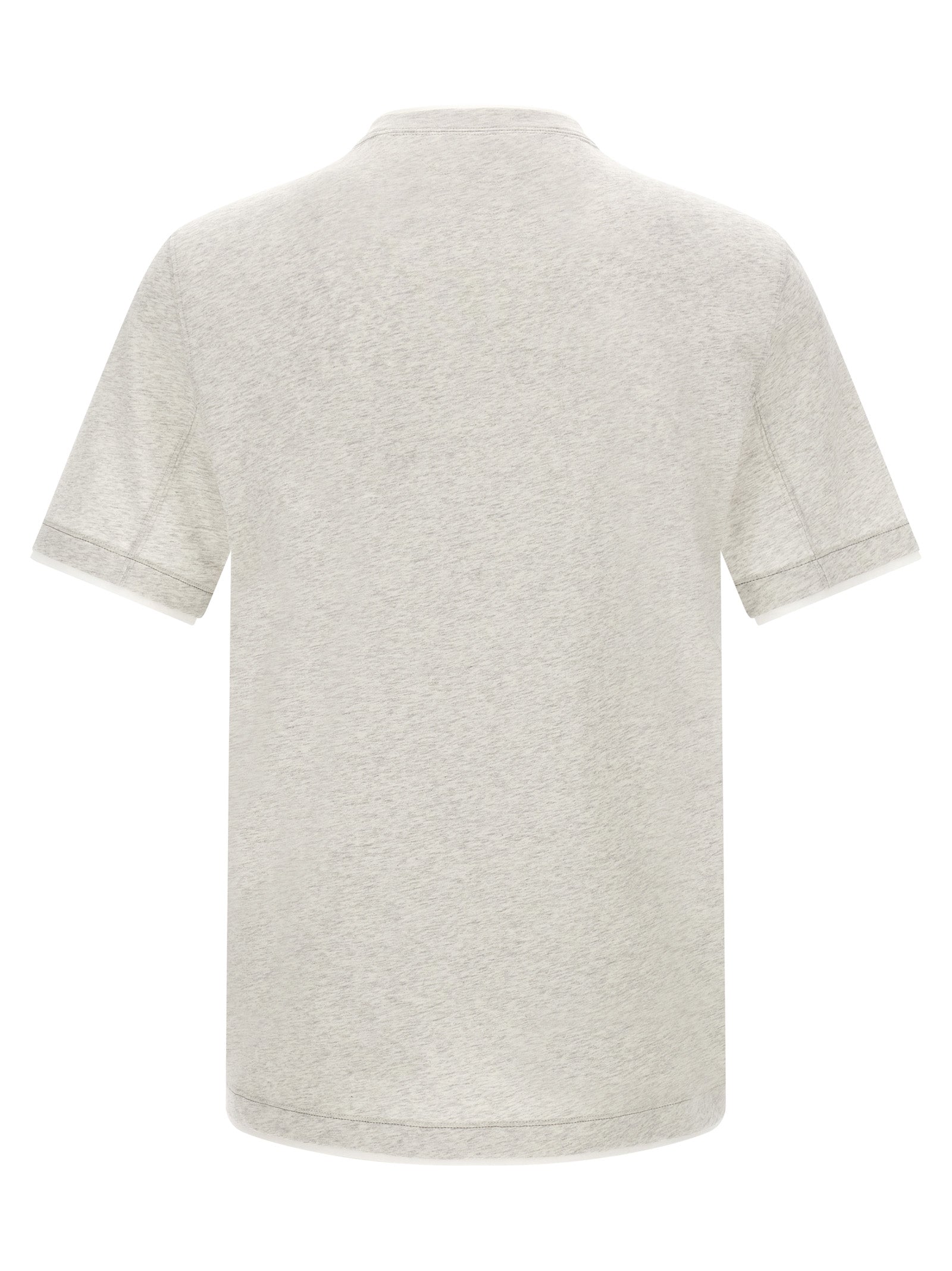 Brunello Cucinelli Gray Cotton T-Shirt Brunello Cucinelli