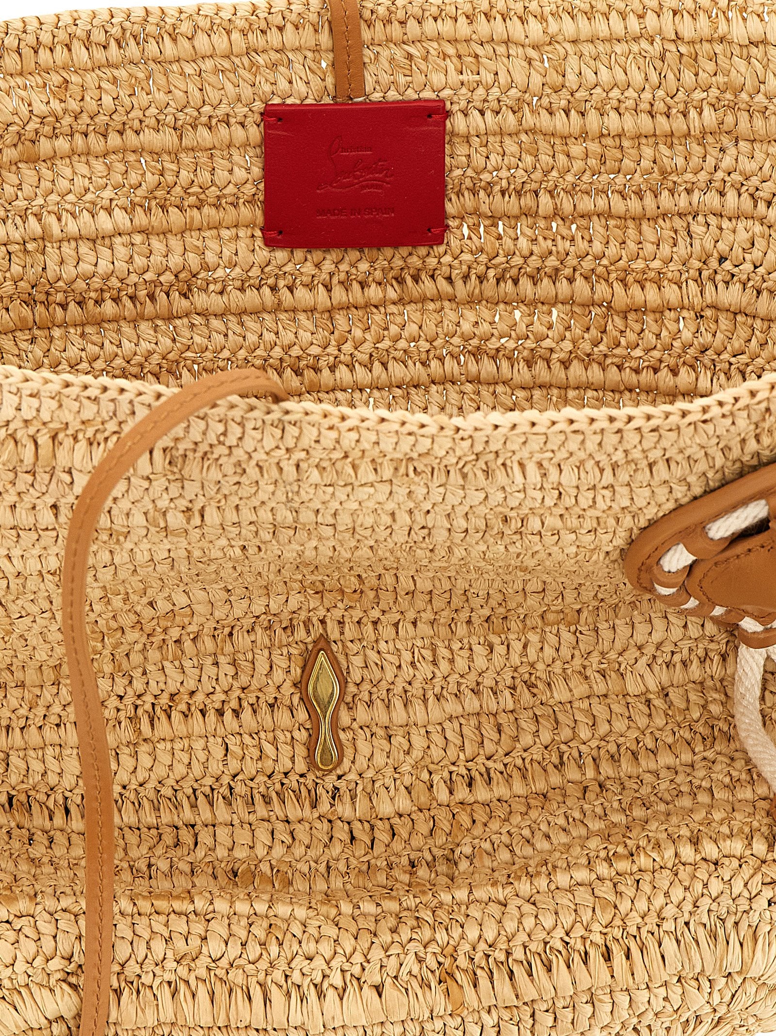 Christian Louboutin Beige Raffia Tote Bag Christian Louboutin