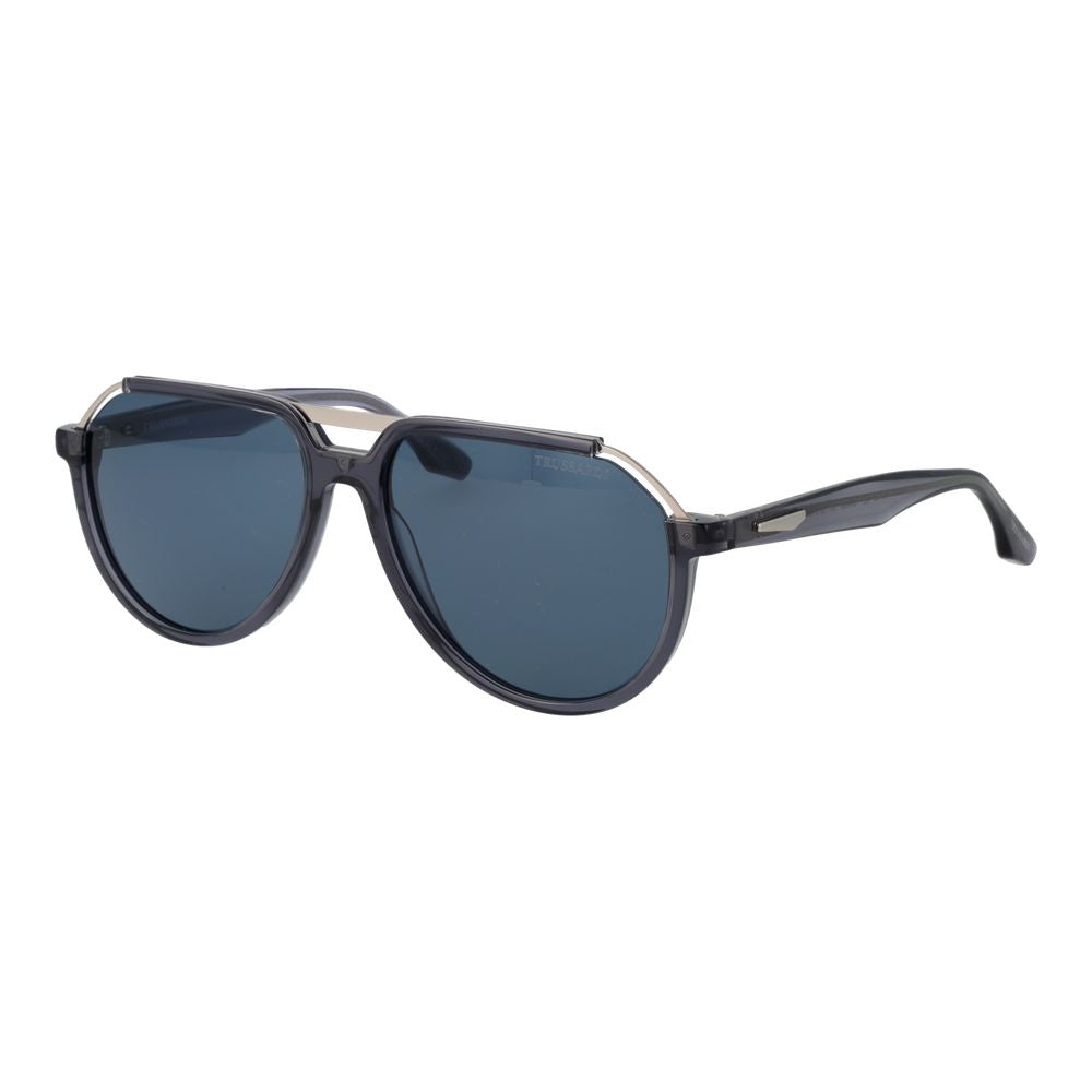 Trussardi Gray Acetate & Stainless Steel Sunglasses Trussardi