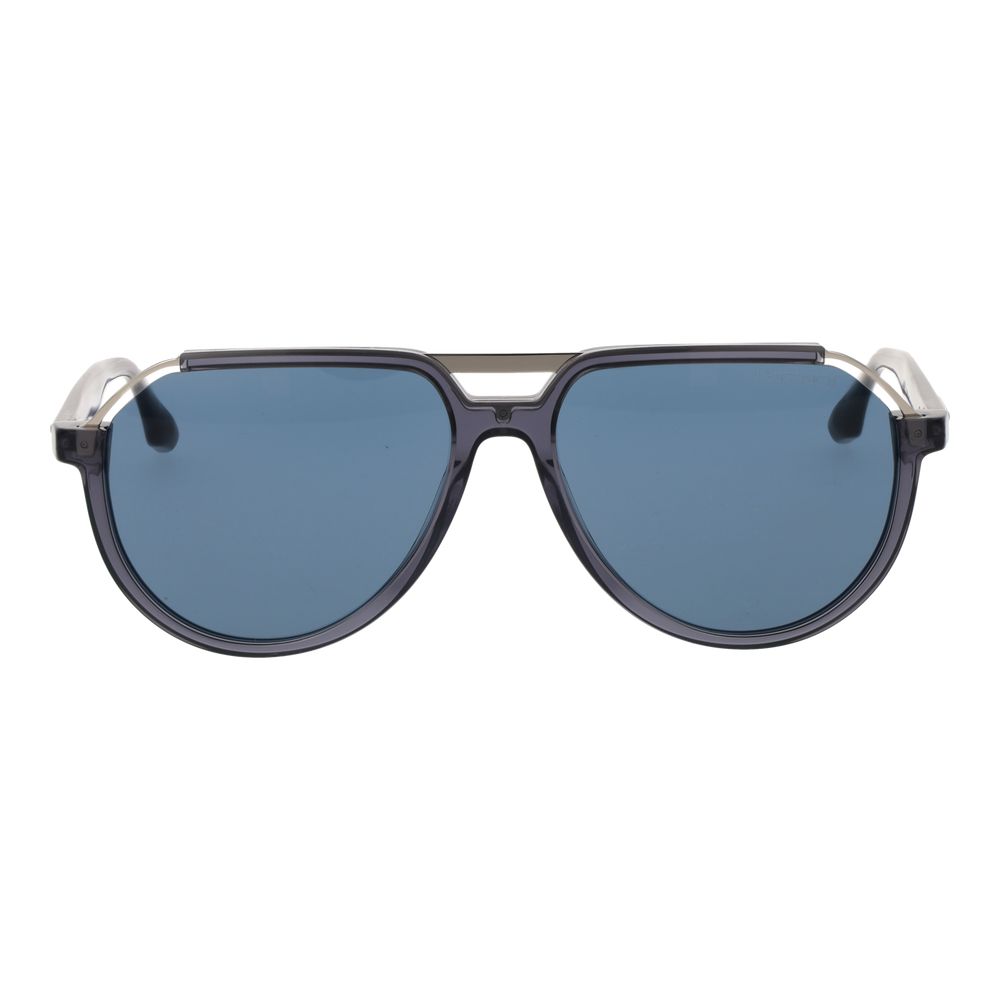 Trussardi Gray Acetate & Stainless Steel Sunglasses Trussardi