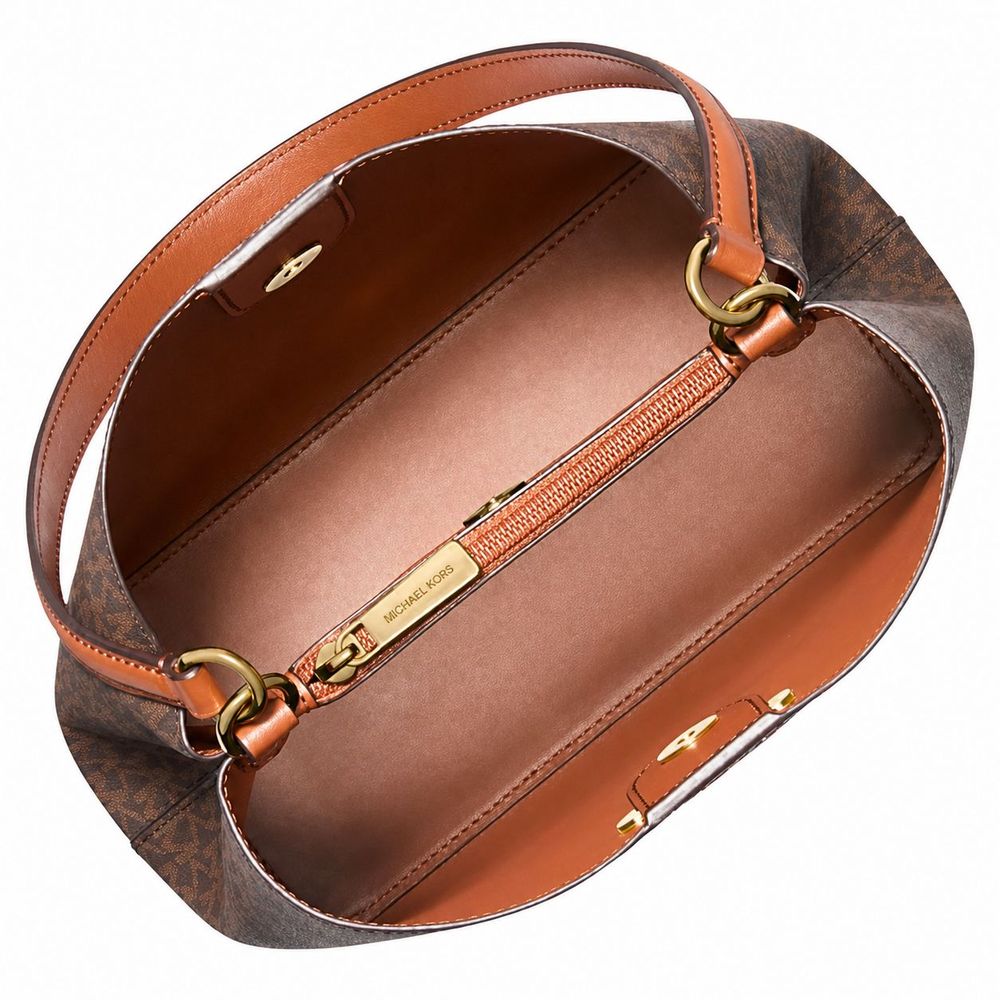 Michael Kors Brown Canvas Shoulder Bag Michael Kors