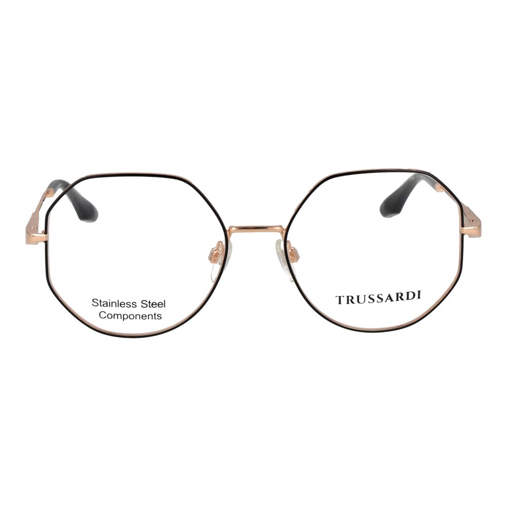 Trussardi Black Stainless Steel Glasses (Frames) Trussardi