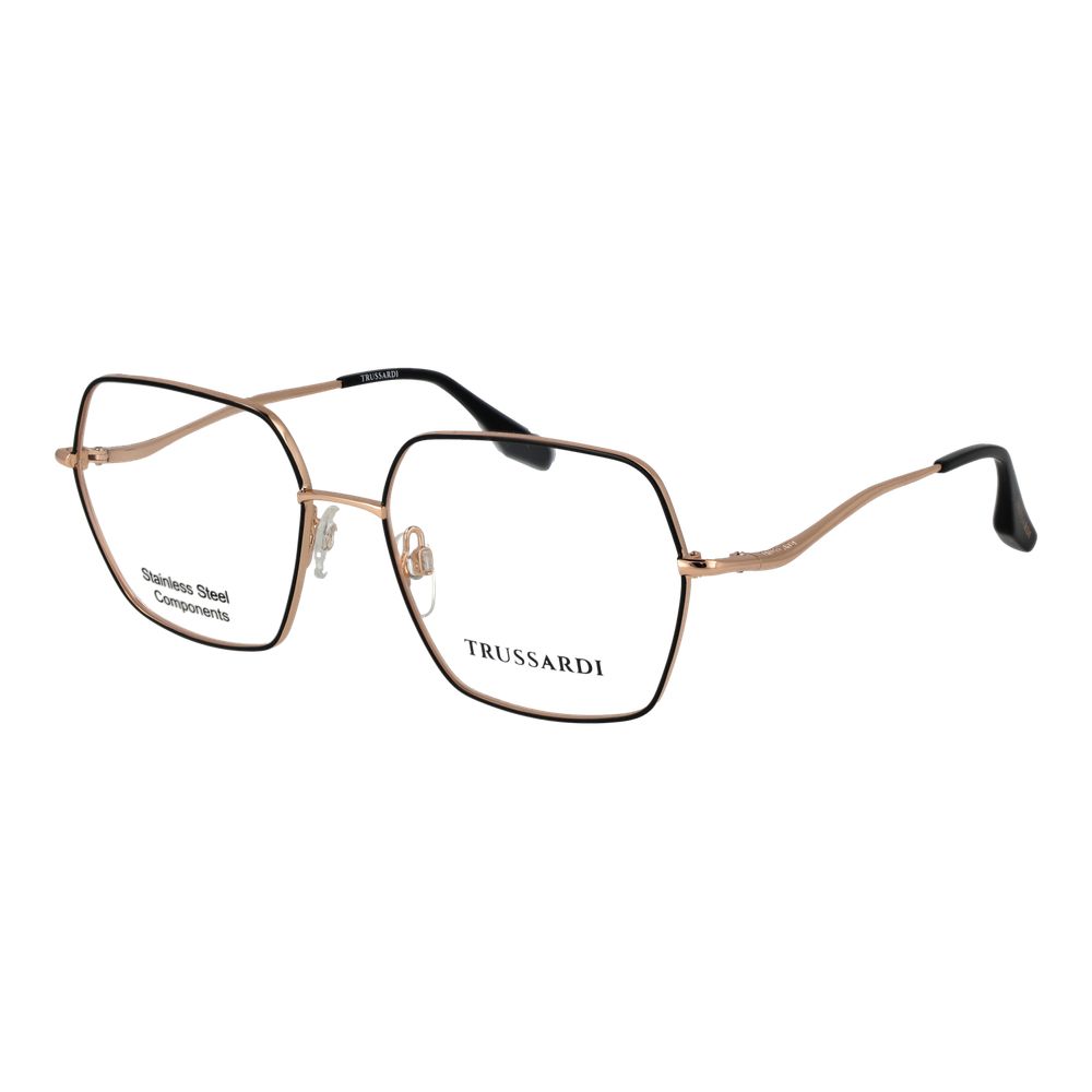 Trussardi Black Stainless Steel Glasses (Frames) Trussardi