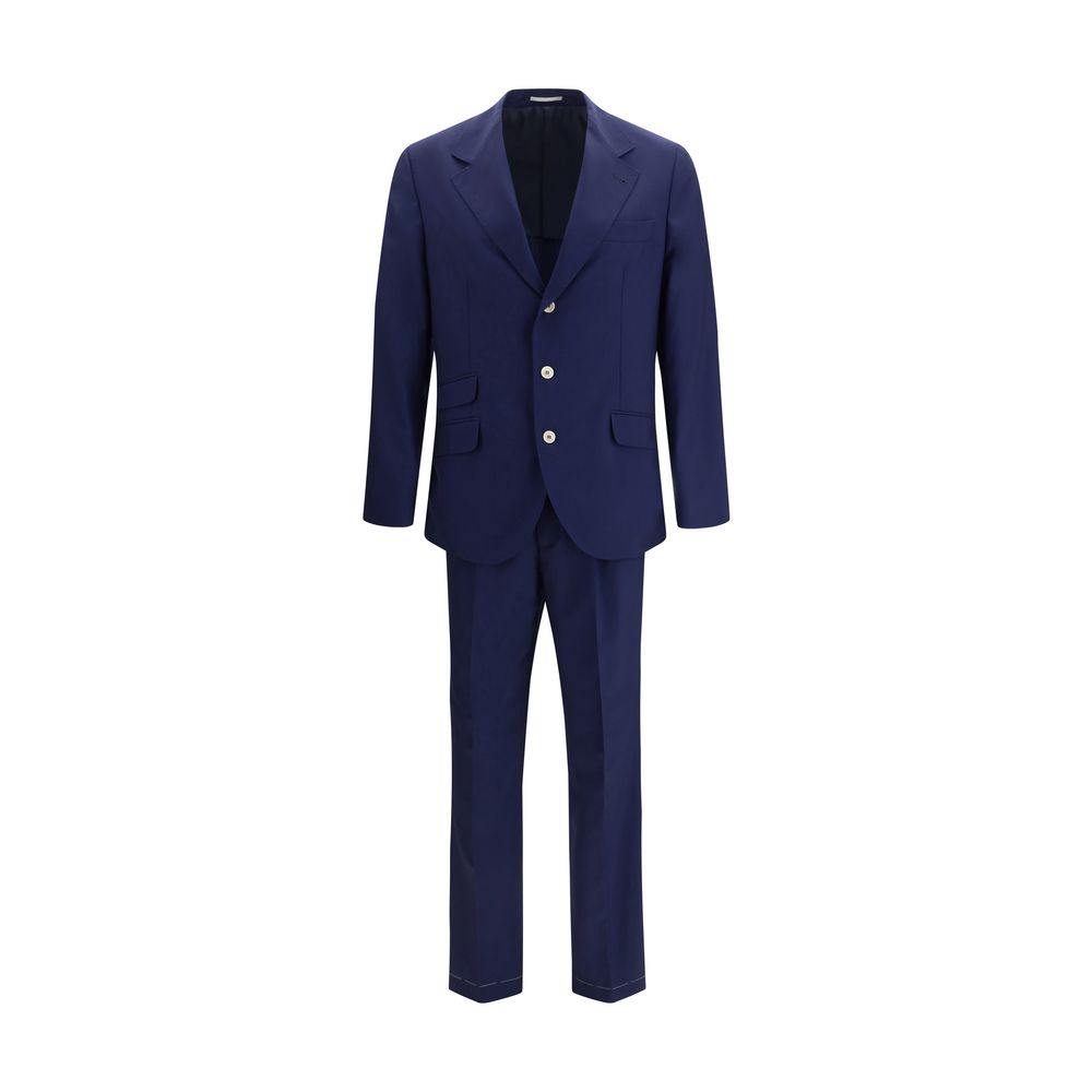 Brunello Cucinelli Blue Wool Oves Aries Two-Piece Suit Brunello Cucinelli