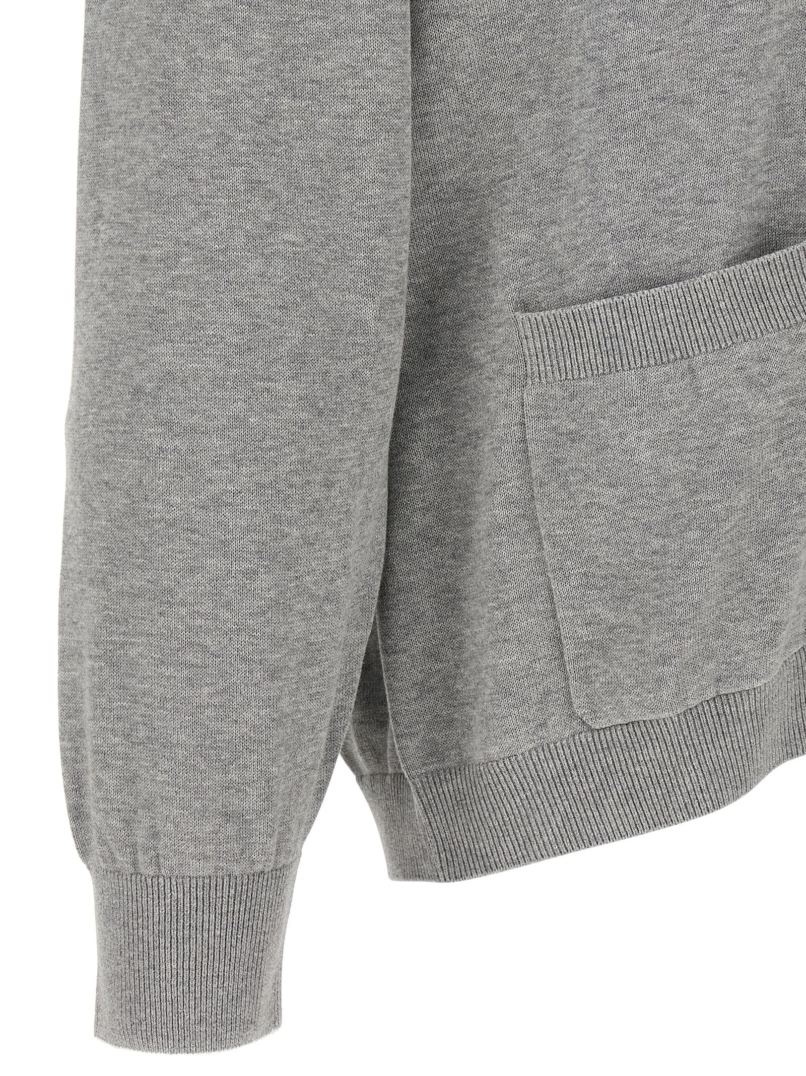 Brunello Cucinelli Gray Cotton Cardigan Brunello Cucinelli