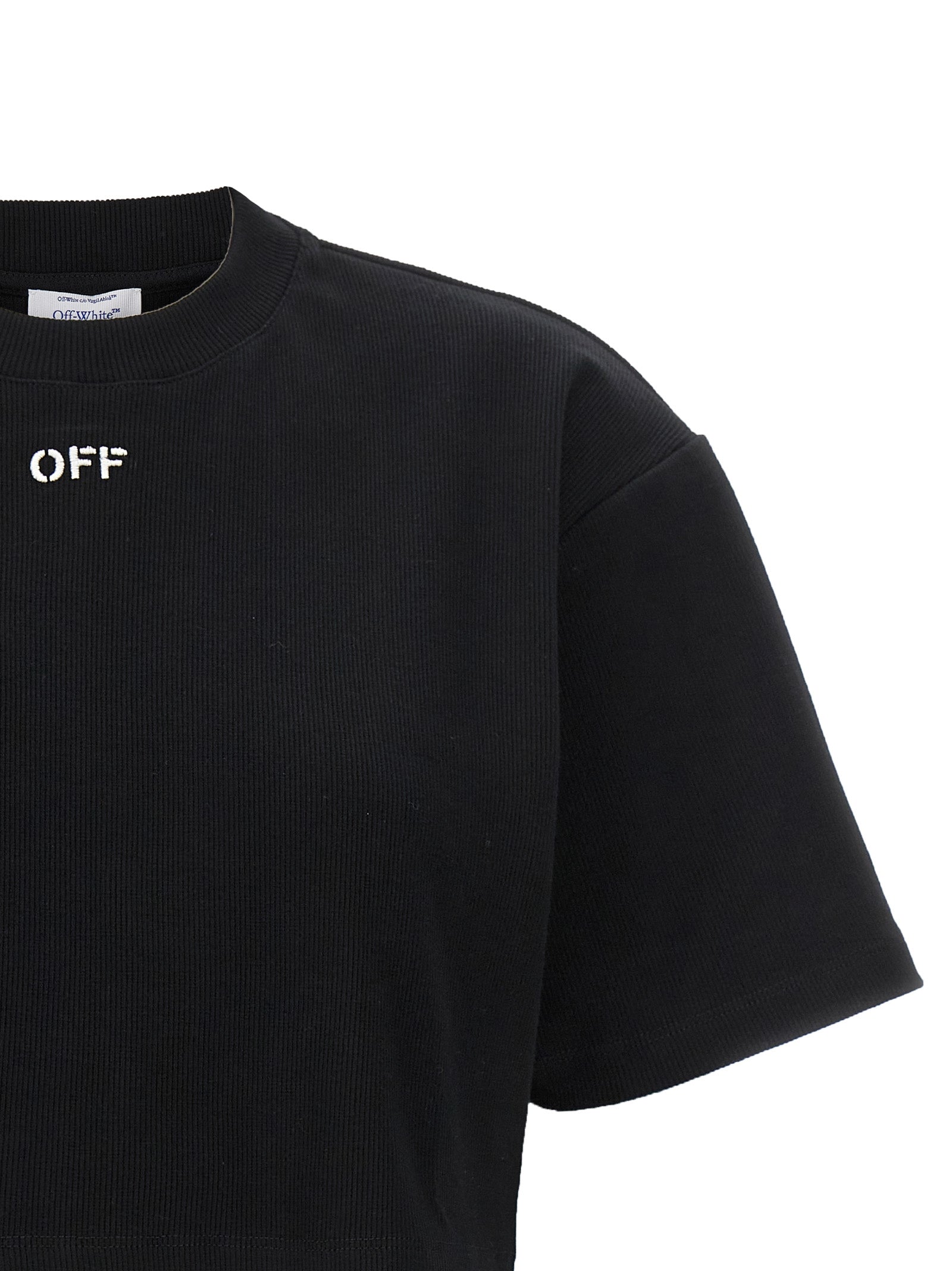 Off-White Black Cotton T-Shirt Off-White