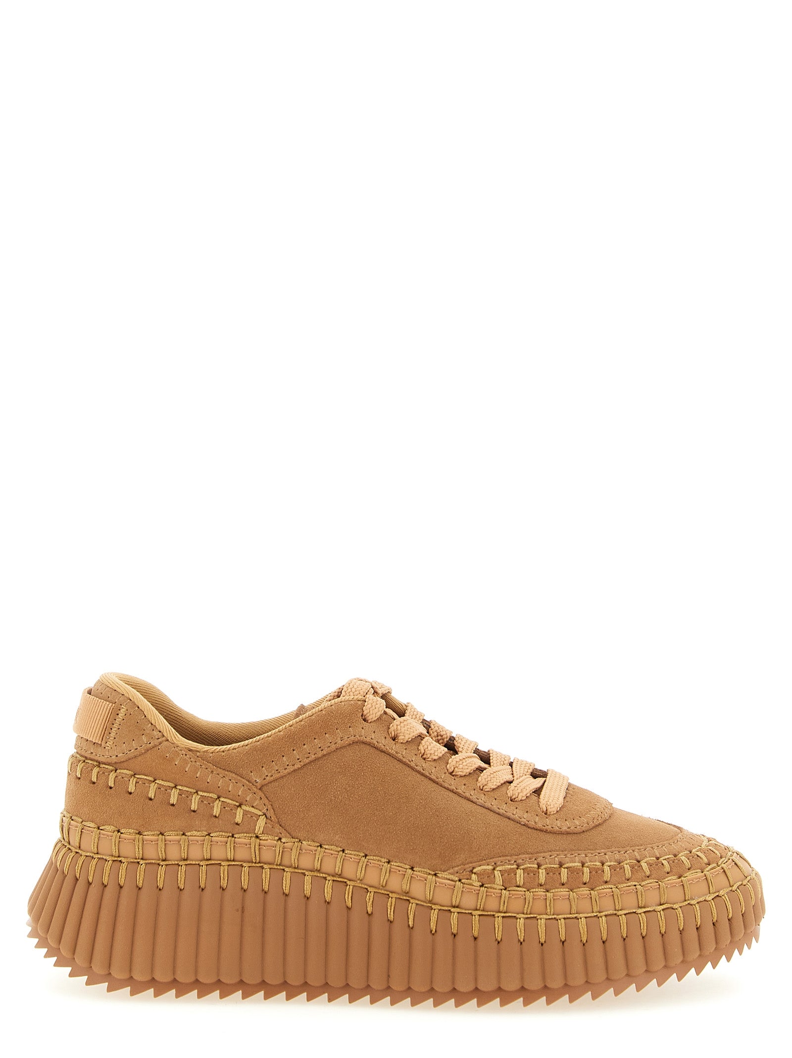 Chloé Beige Polyester Platform Sneakers Chloé