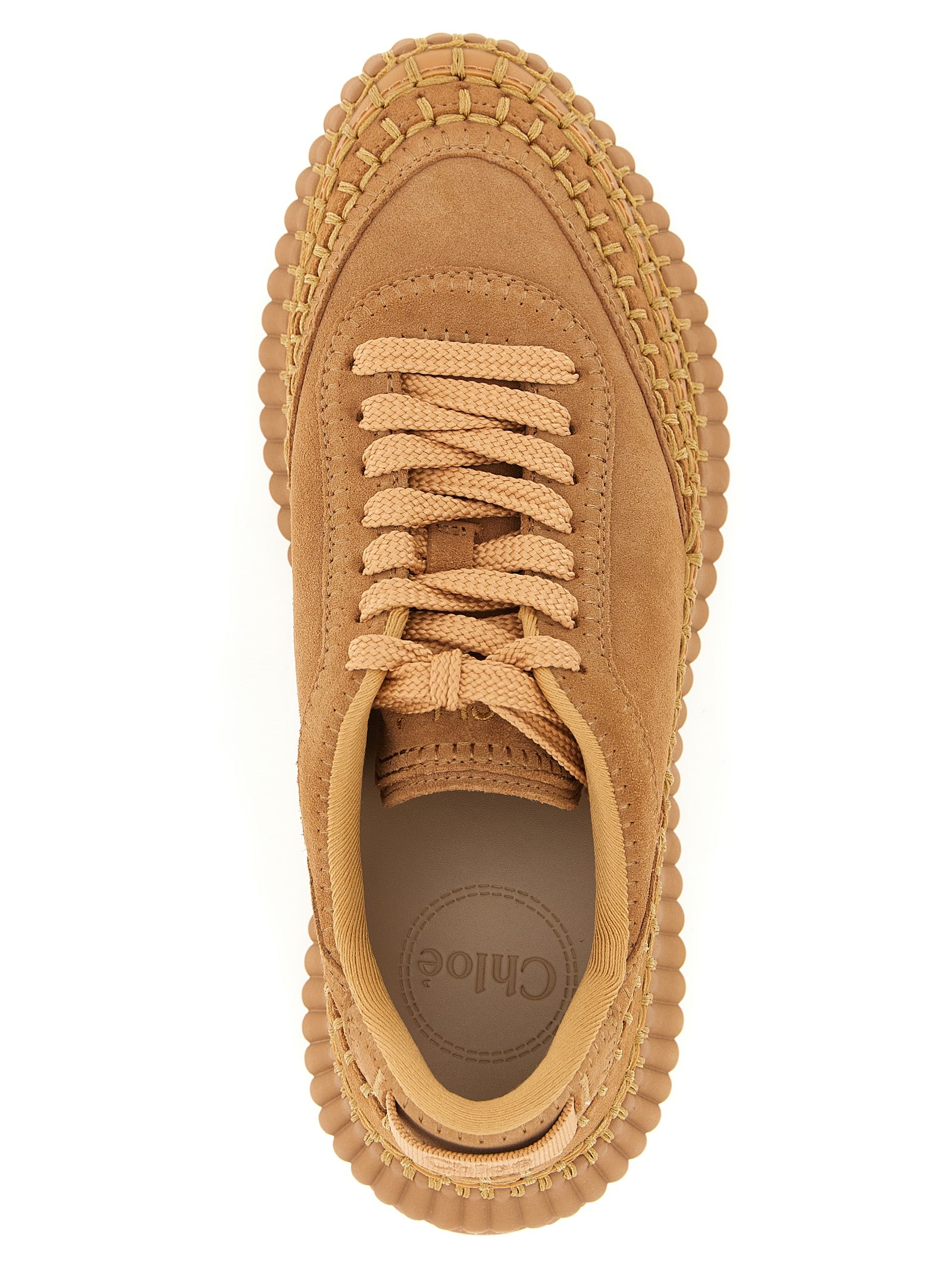 Chloé Beige Polyester Platform Sneakers Chloé