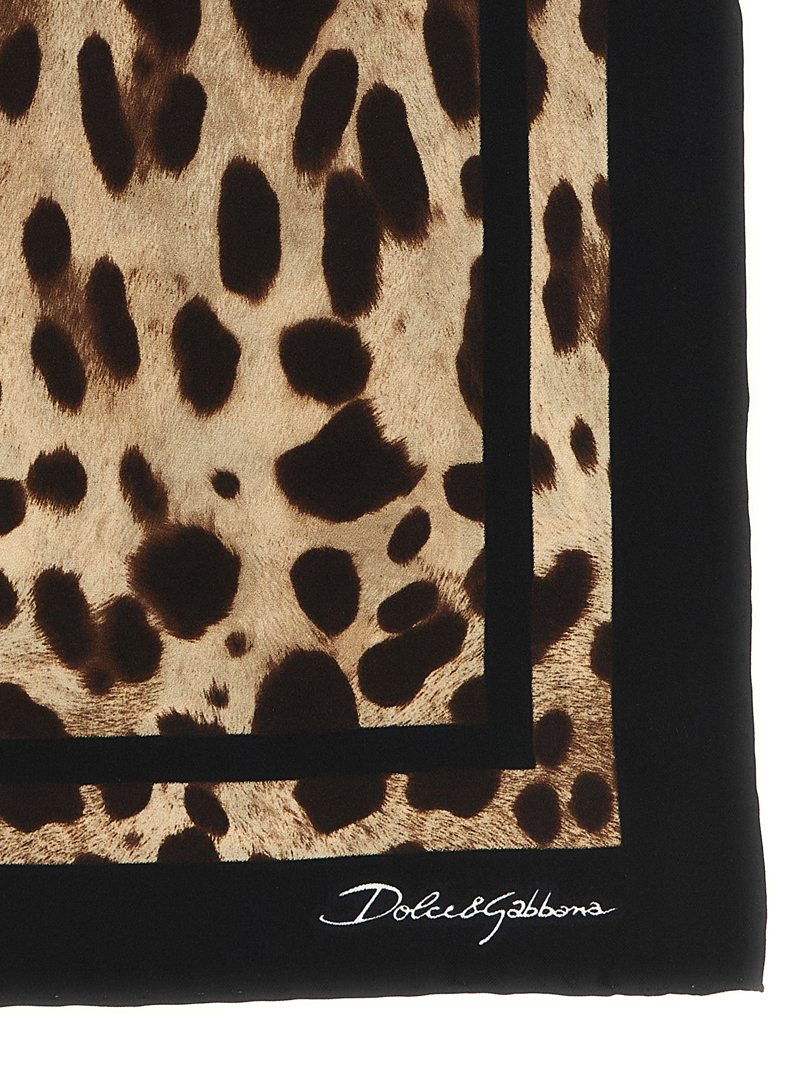 Dolce & Gabbana Brown Silk Scarf Dolce & Gabbana