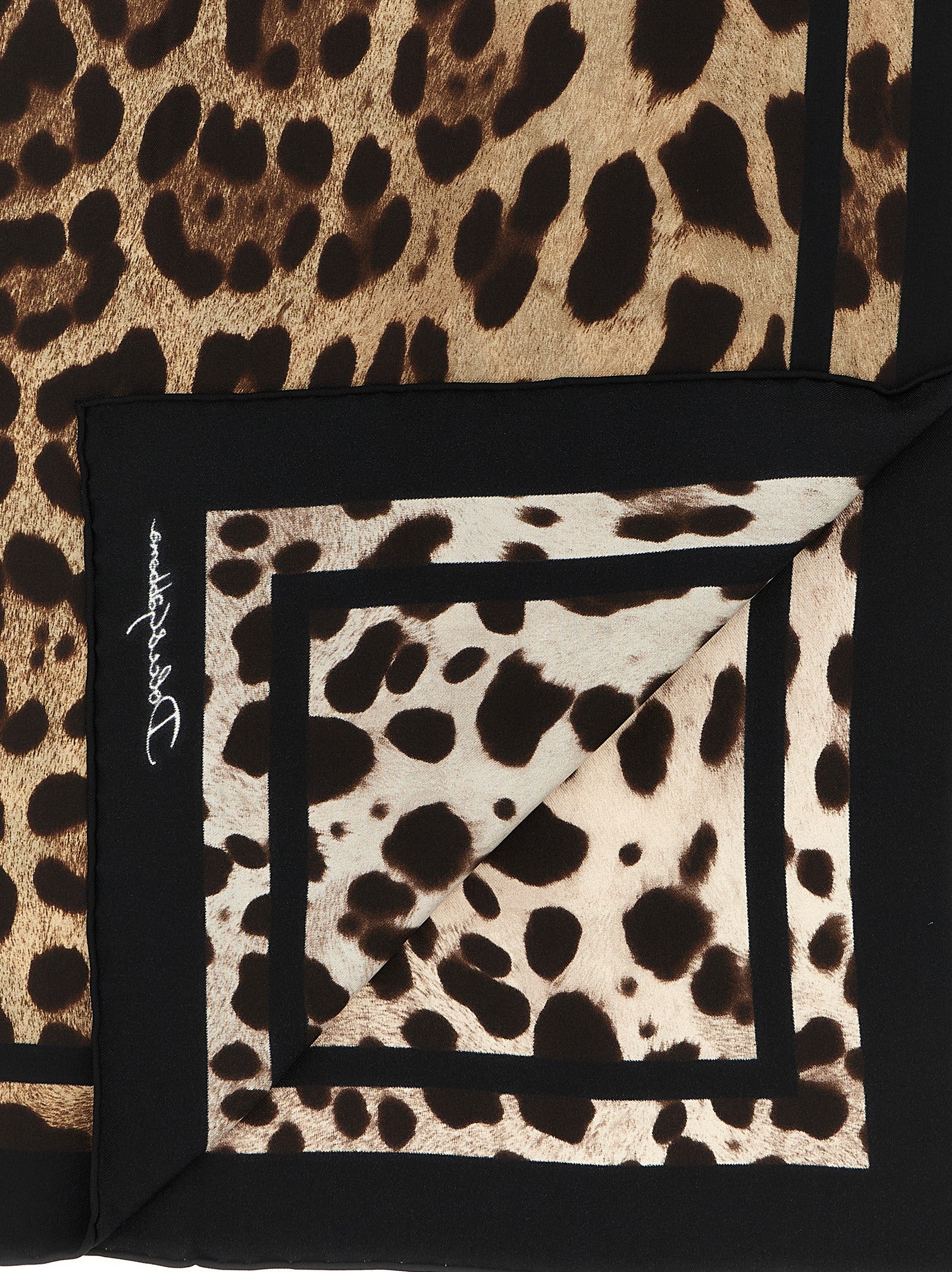 Dolce & Gabbana Brown Silk Scarf Dolce & Gabbana