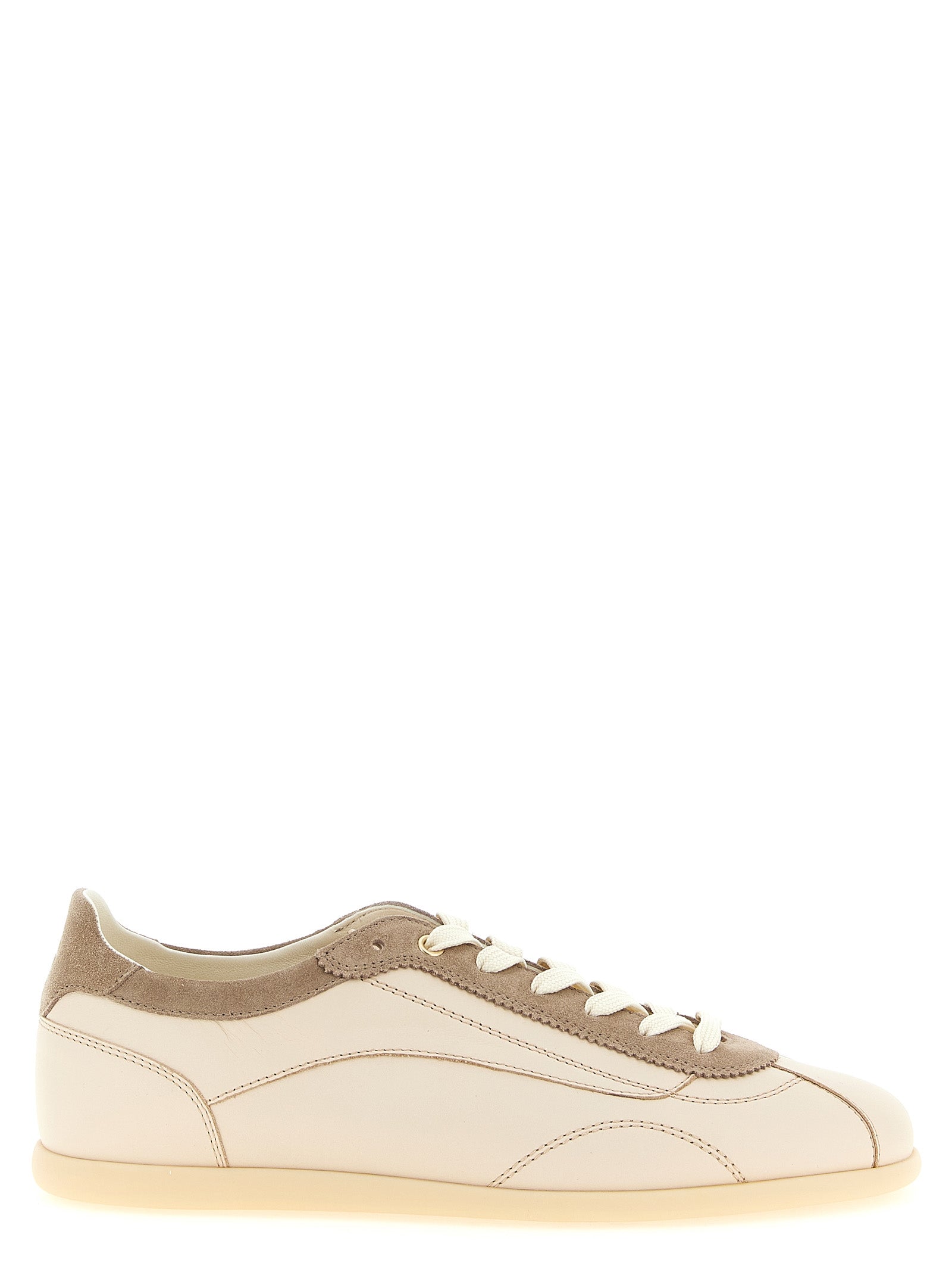 Brunello Cucinelli Beige Calfskin Low Top Sneakers Brunello Cucinelli