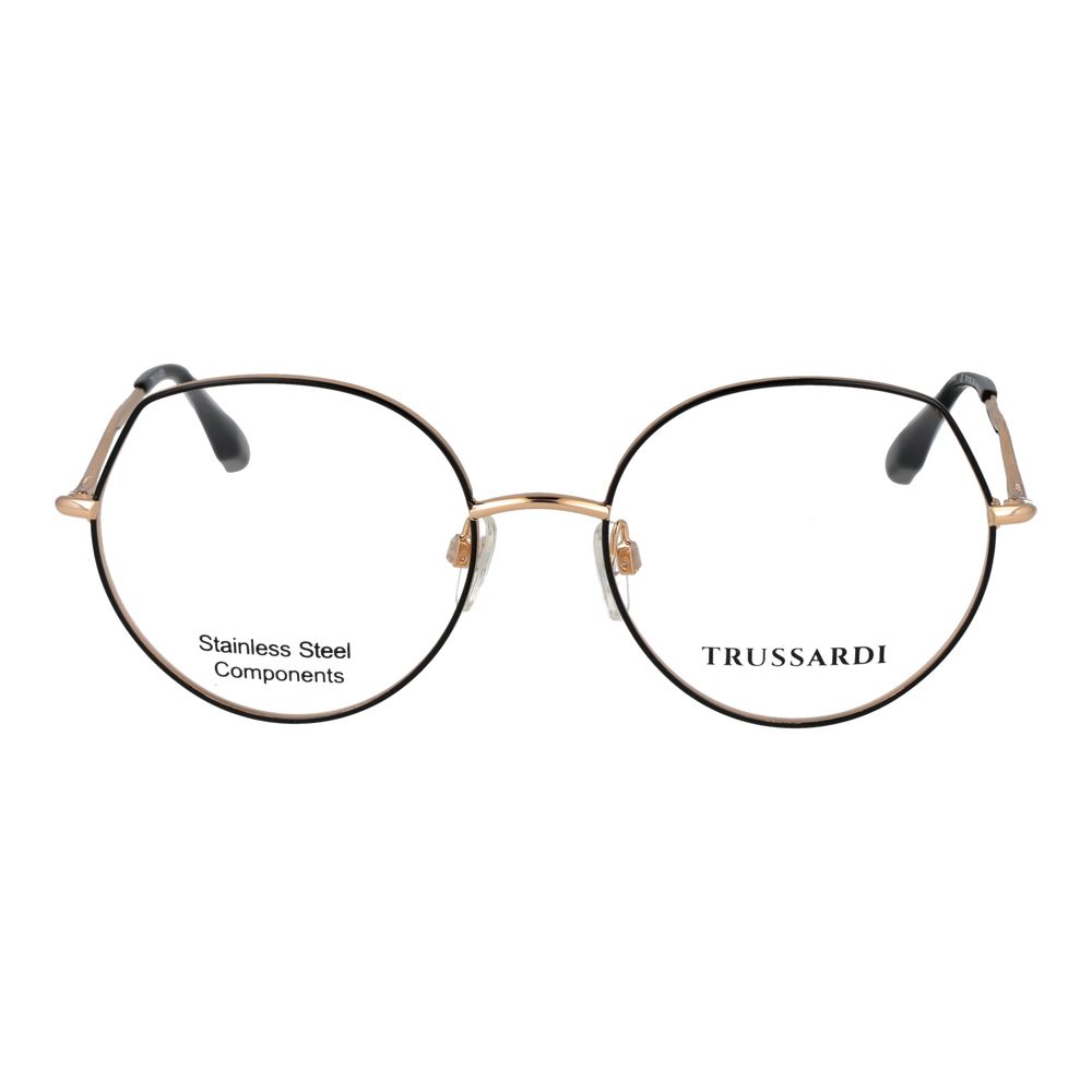 Trussardi Black Stainless Steel Glasses (Frames) Trussardi