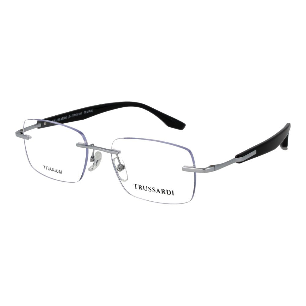 Trussardi Silver Stainless Steel Glasses (Frames) Trussardi