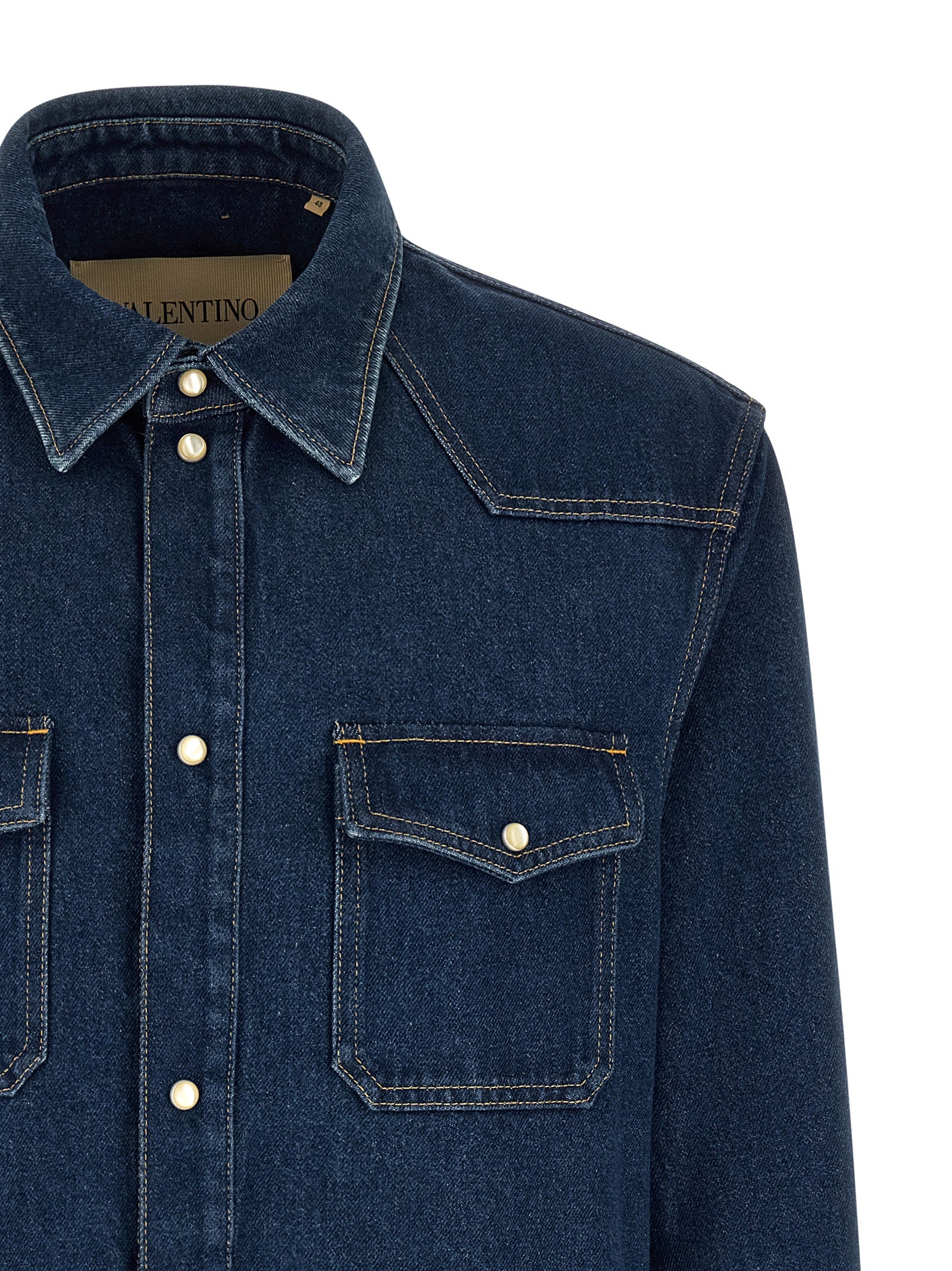 Valentino Garavani Blue Cotton Blouse Valentino Garavani
