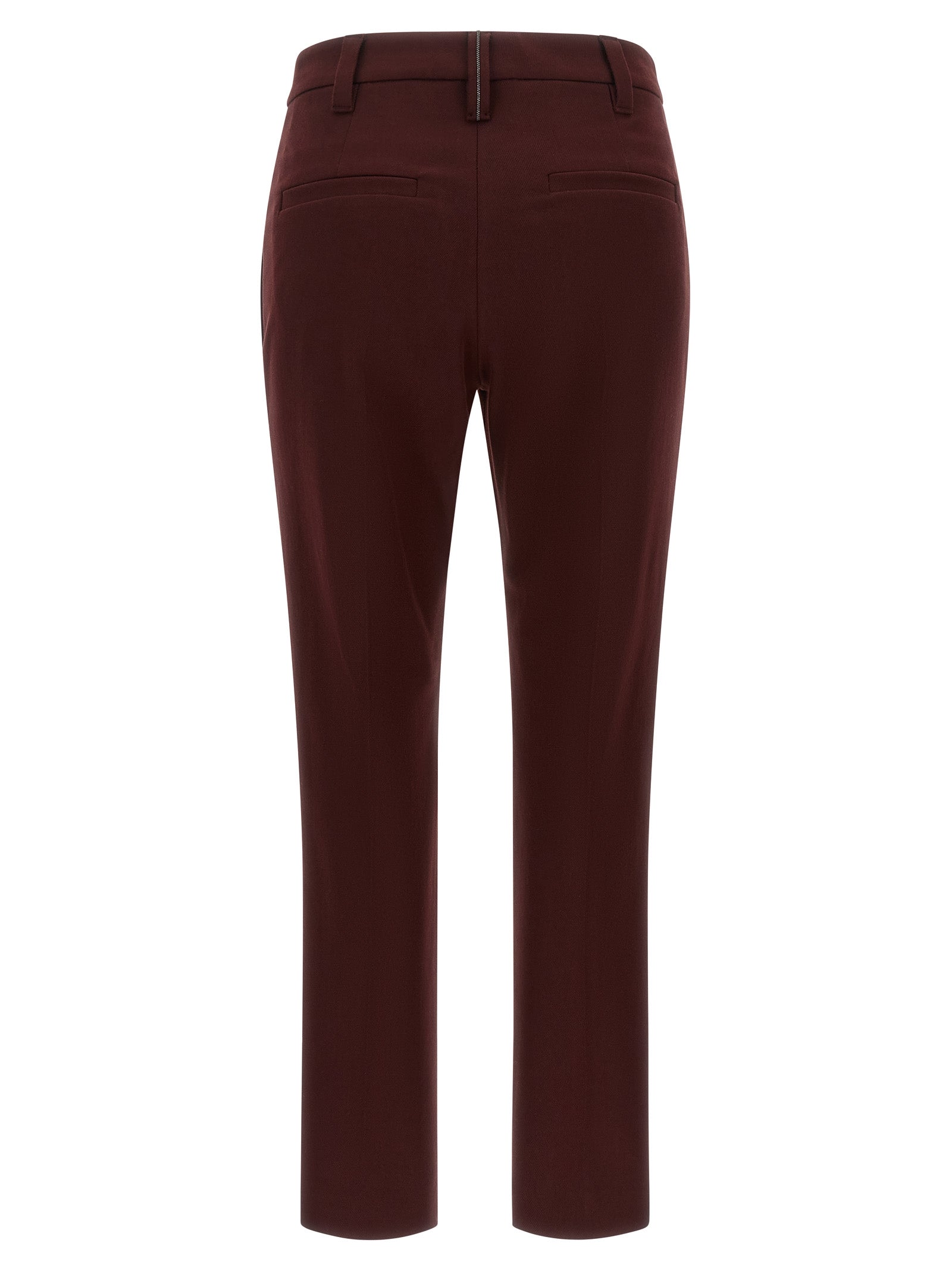 Brunello Cucinelli Bordeaux Cotton Casual Pants Brunello Cucinelli