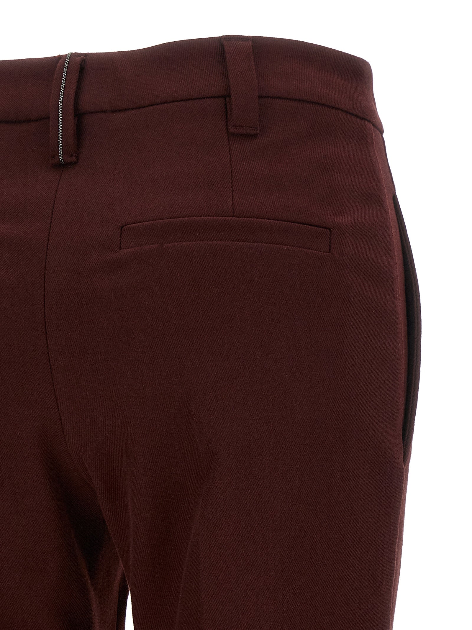 Brunello Cucinelli Bordeaux Cotton Casual Pants Brunello Cucinelli