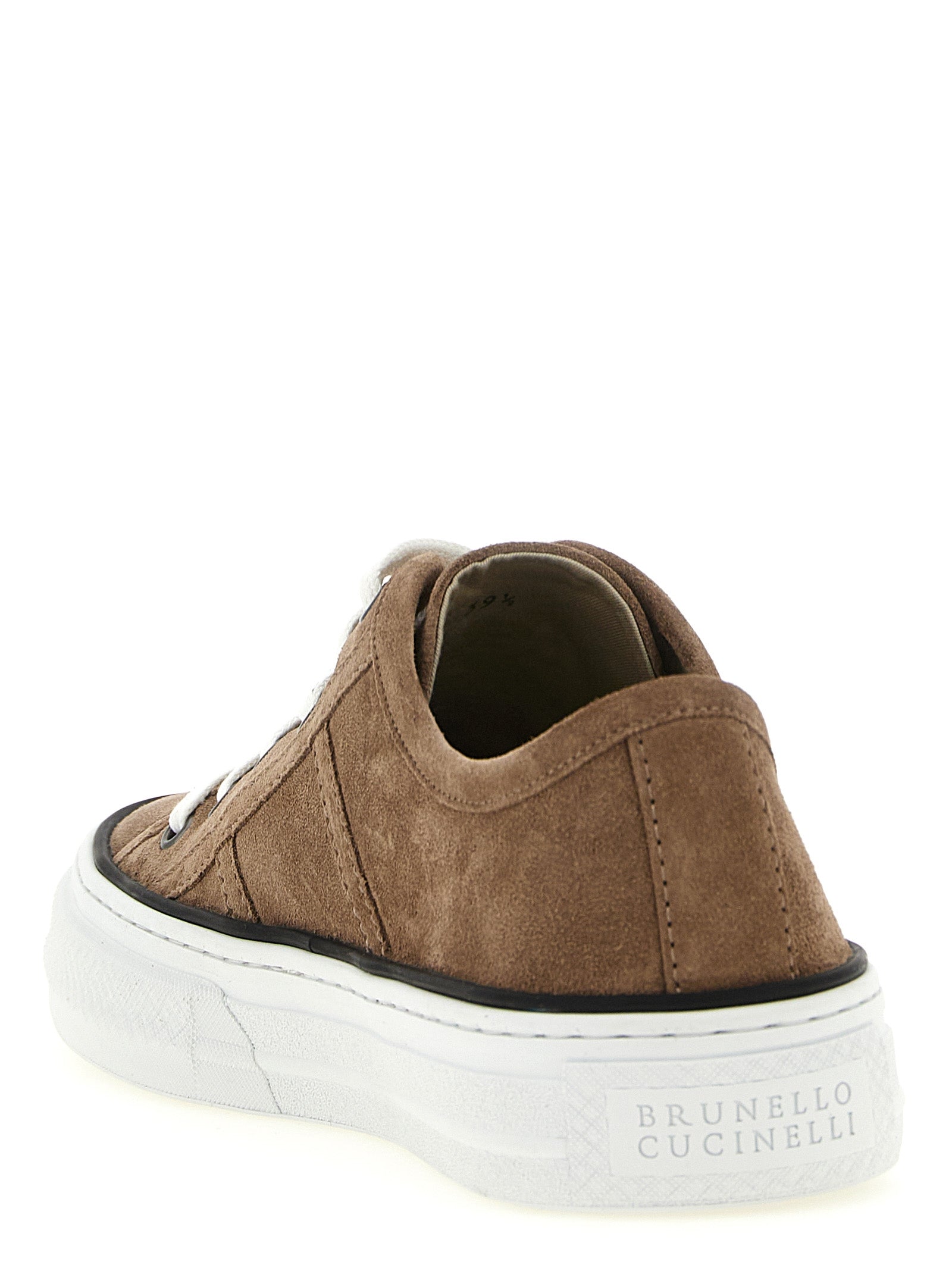 Brunello Cucinelli Brown Leather Low Top Sneakers Brunello Cucinelli