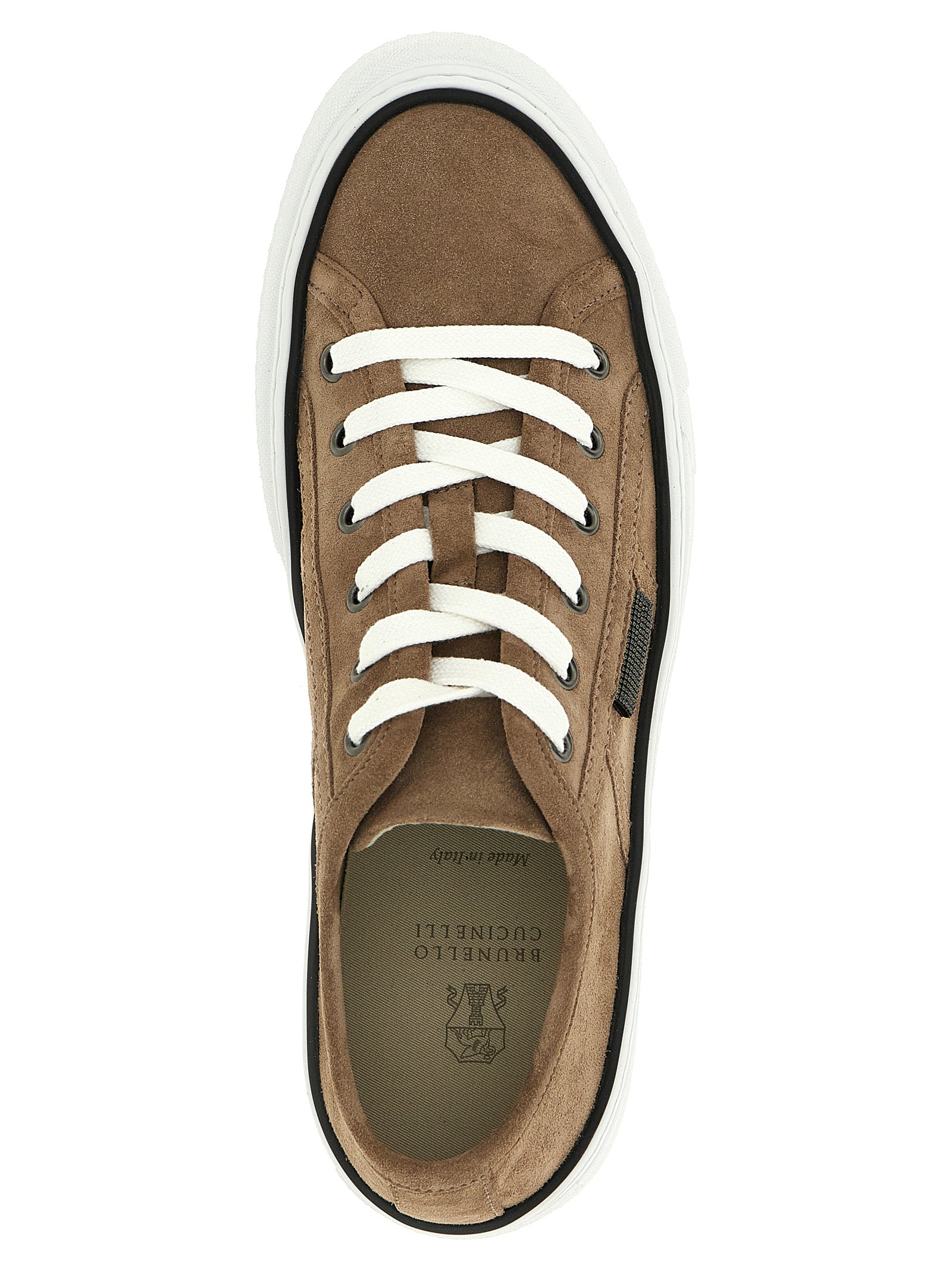 Brunello Cucinelli Brown Leather Low Top Sneakers Brunello Cucinelli