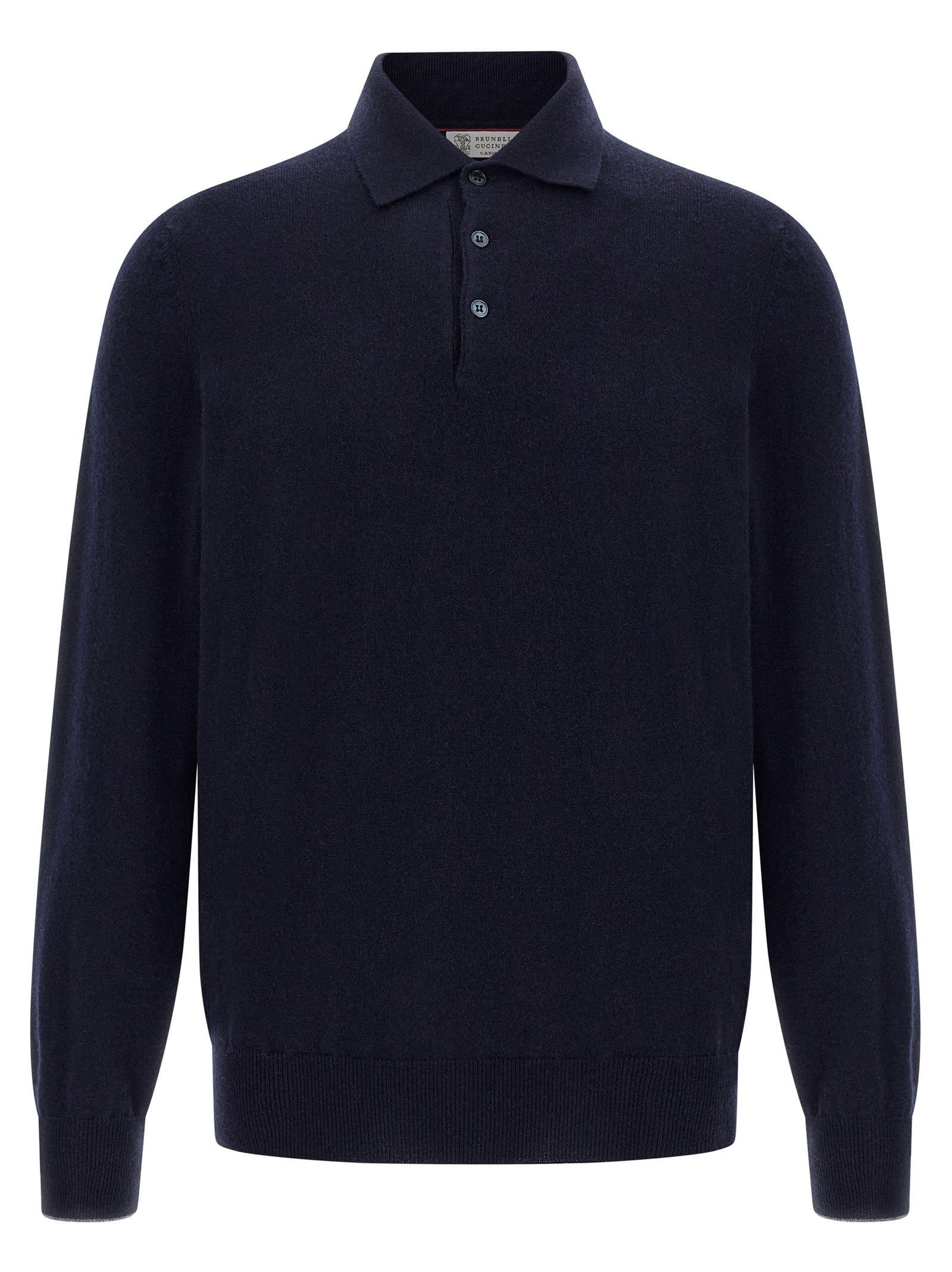 Brunello Cucinelli Blue Cashmere Polo Shirt Brunello Cucinelli