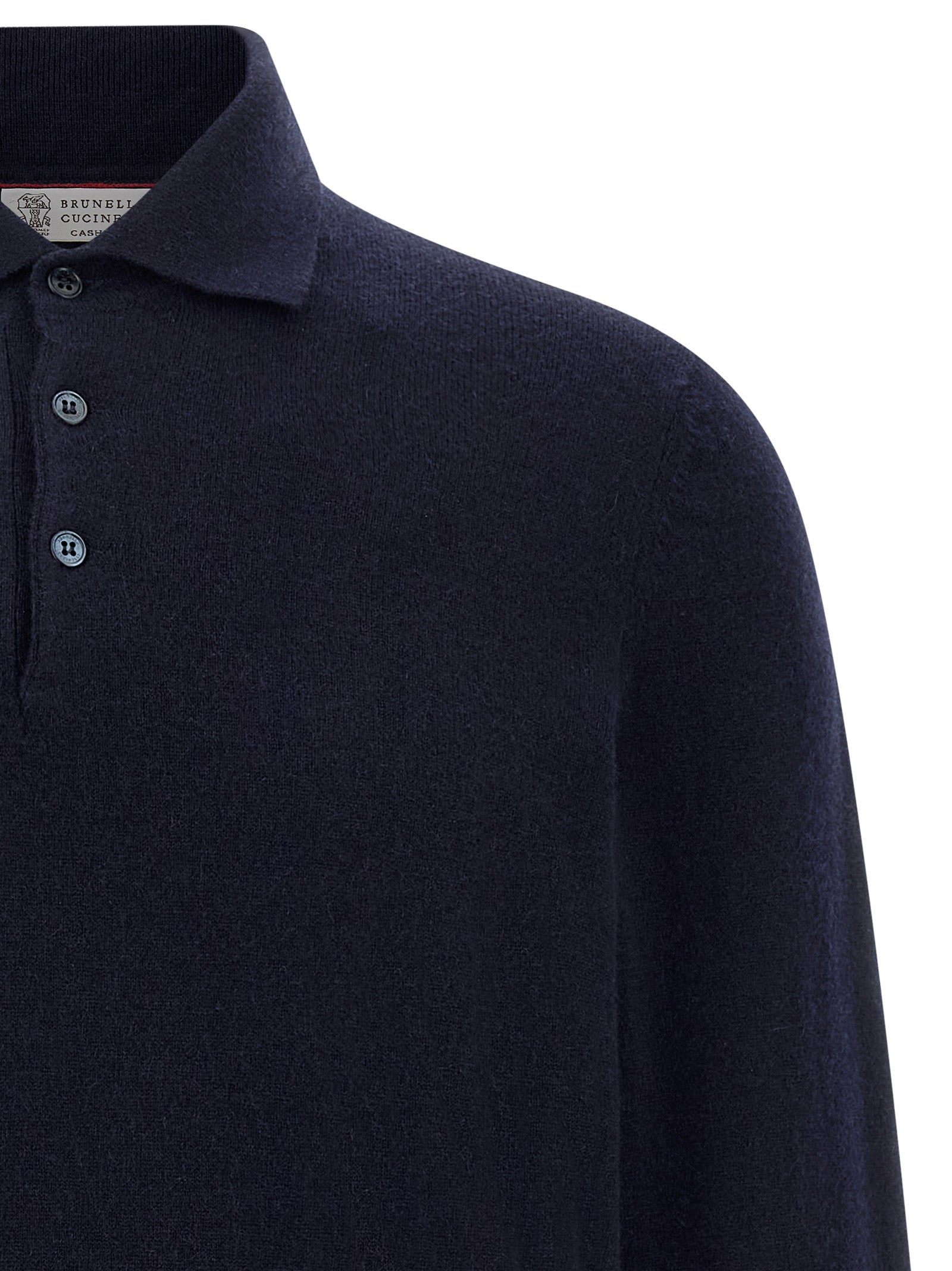 Brunello Cucinelli Blue Cashmere Polo Shirt Brunello Cucinelli