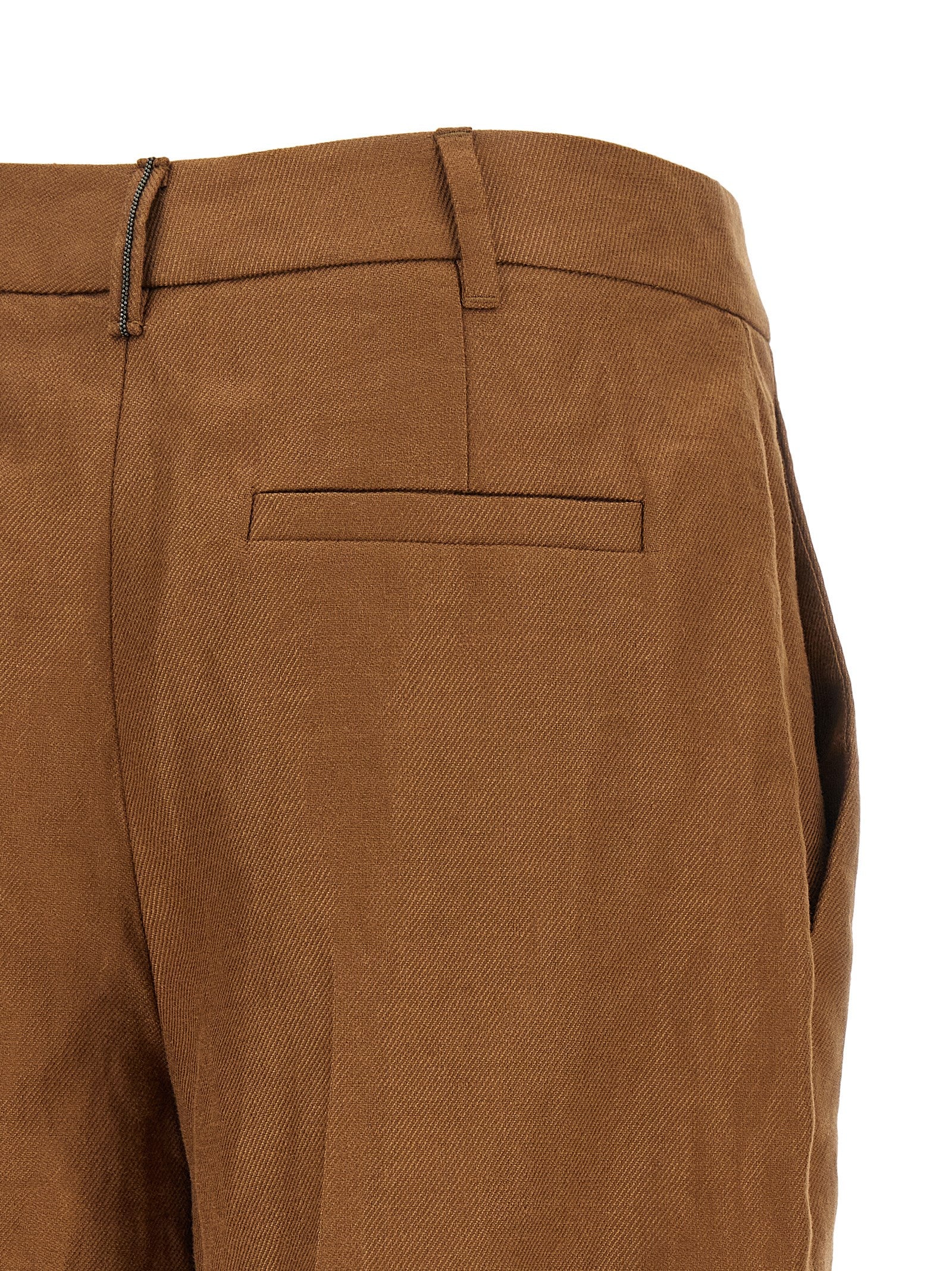 Brunello Cucinelli Brown Linen Bermuda Shorts Brunello Cucinelli