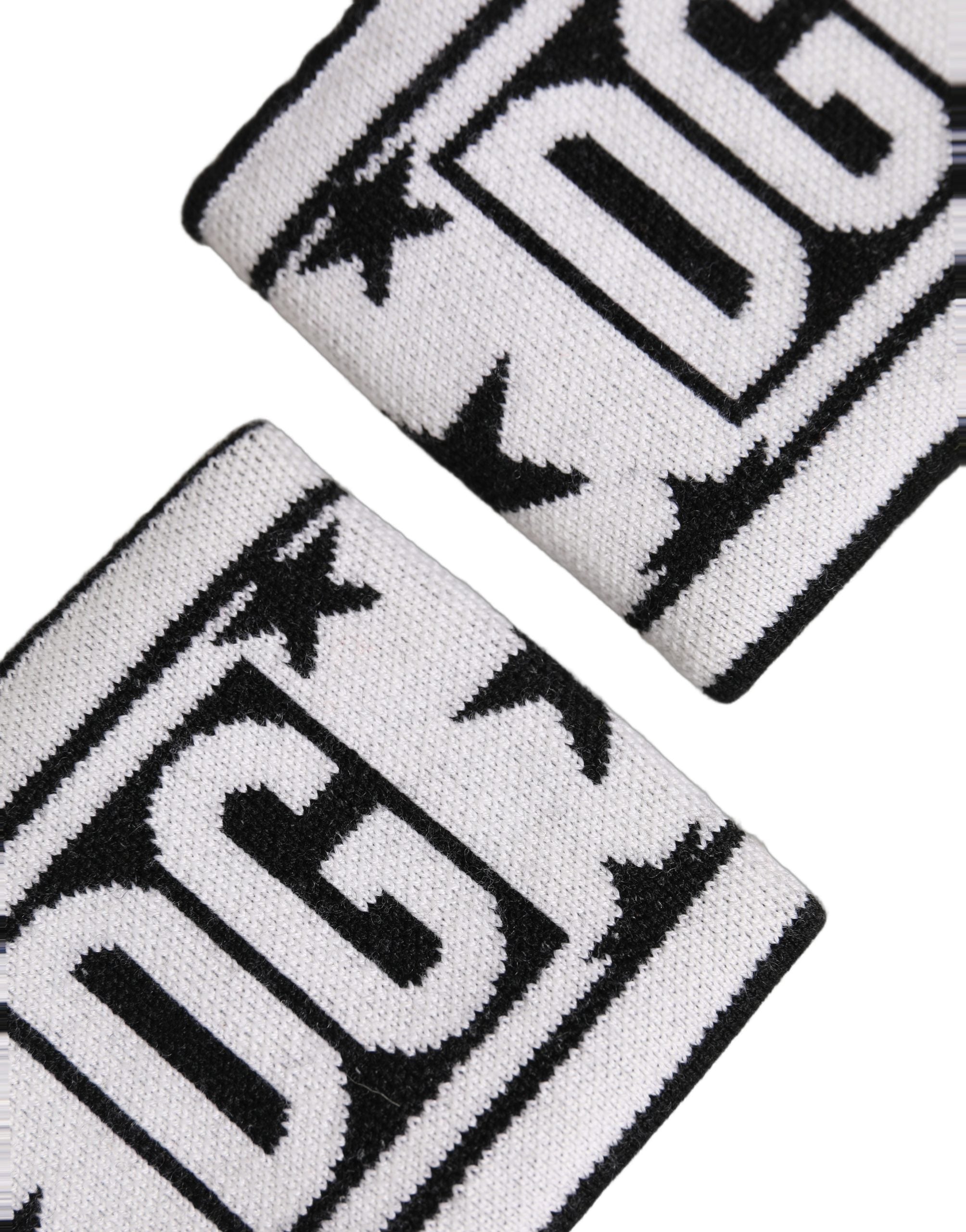 Dolce & Gabbana Men Set White Black Wool Logo #DGMILLENNIALS Wristband Dolce & Gabbana