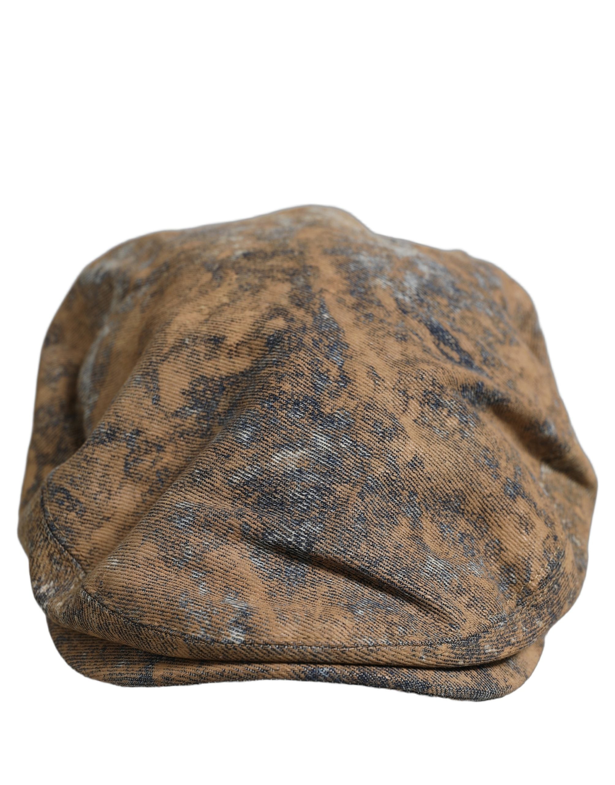 Dolce & Gabbana Men Brown Cotton Newsboy Capello Cabbie Hat Dolce & Gabbana