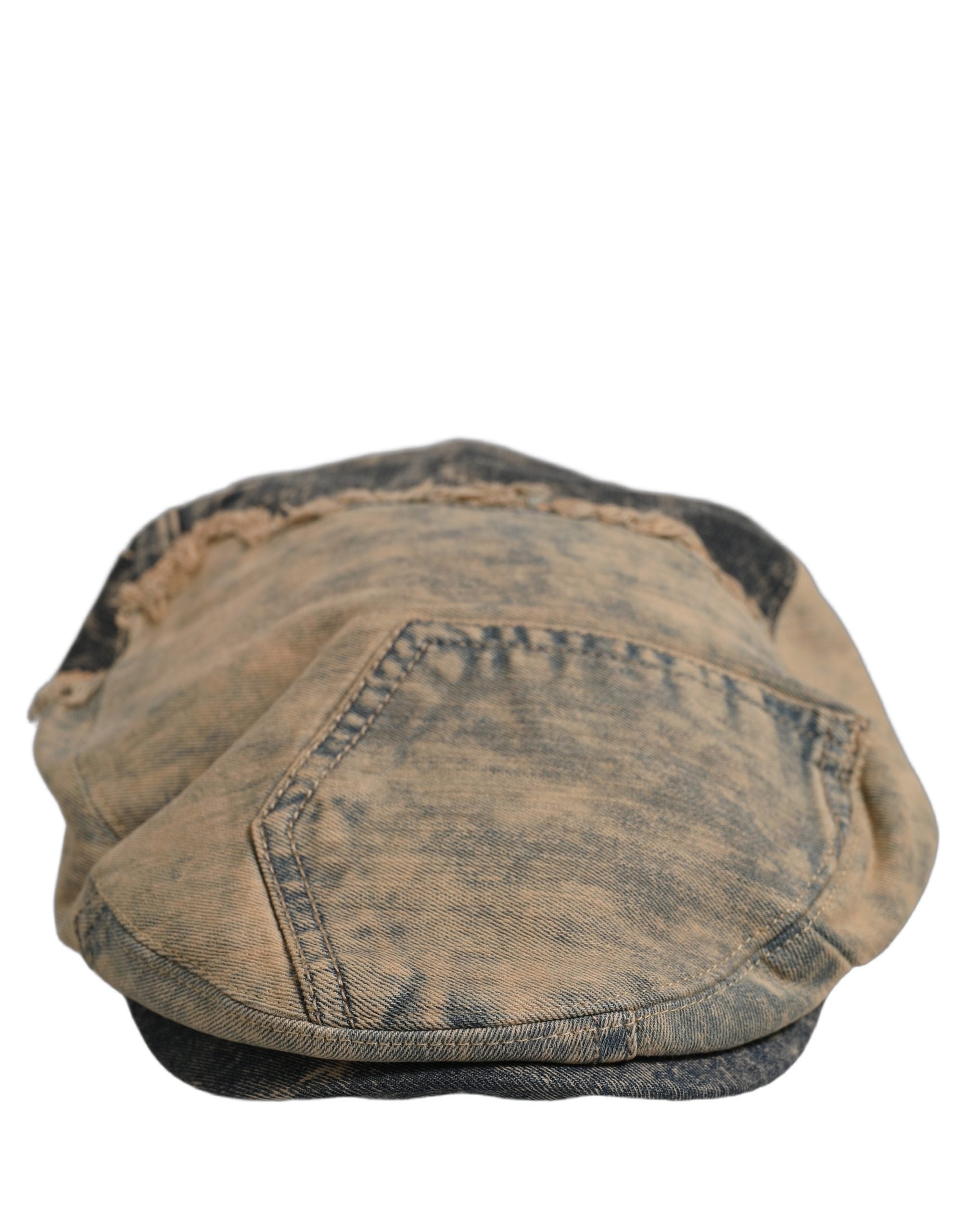 Dolce & Gabbana Brown Cotton Denim Newsboy Capello Cabbie Hat Dolce & Gabbana