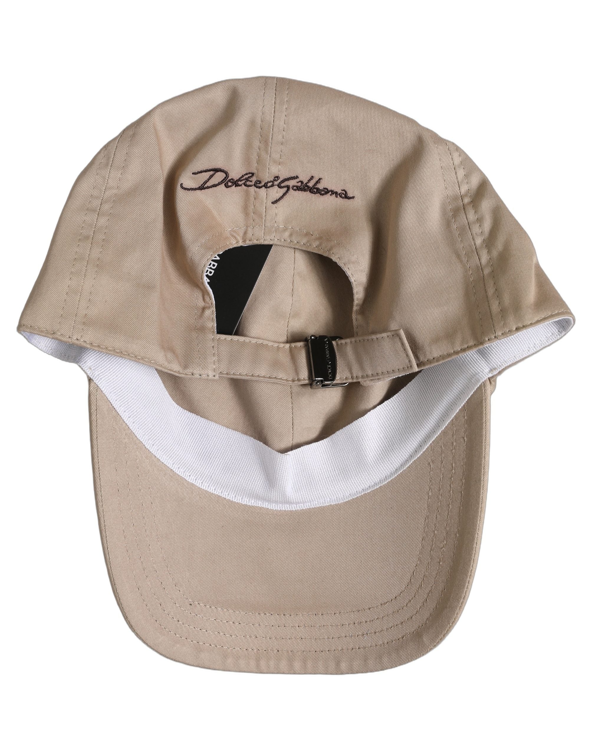 Dolce & Gabbana Men Beige Cotton Stretch Baseball Capello Hat Dolce & Gabbana