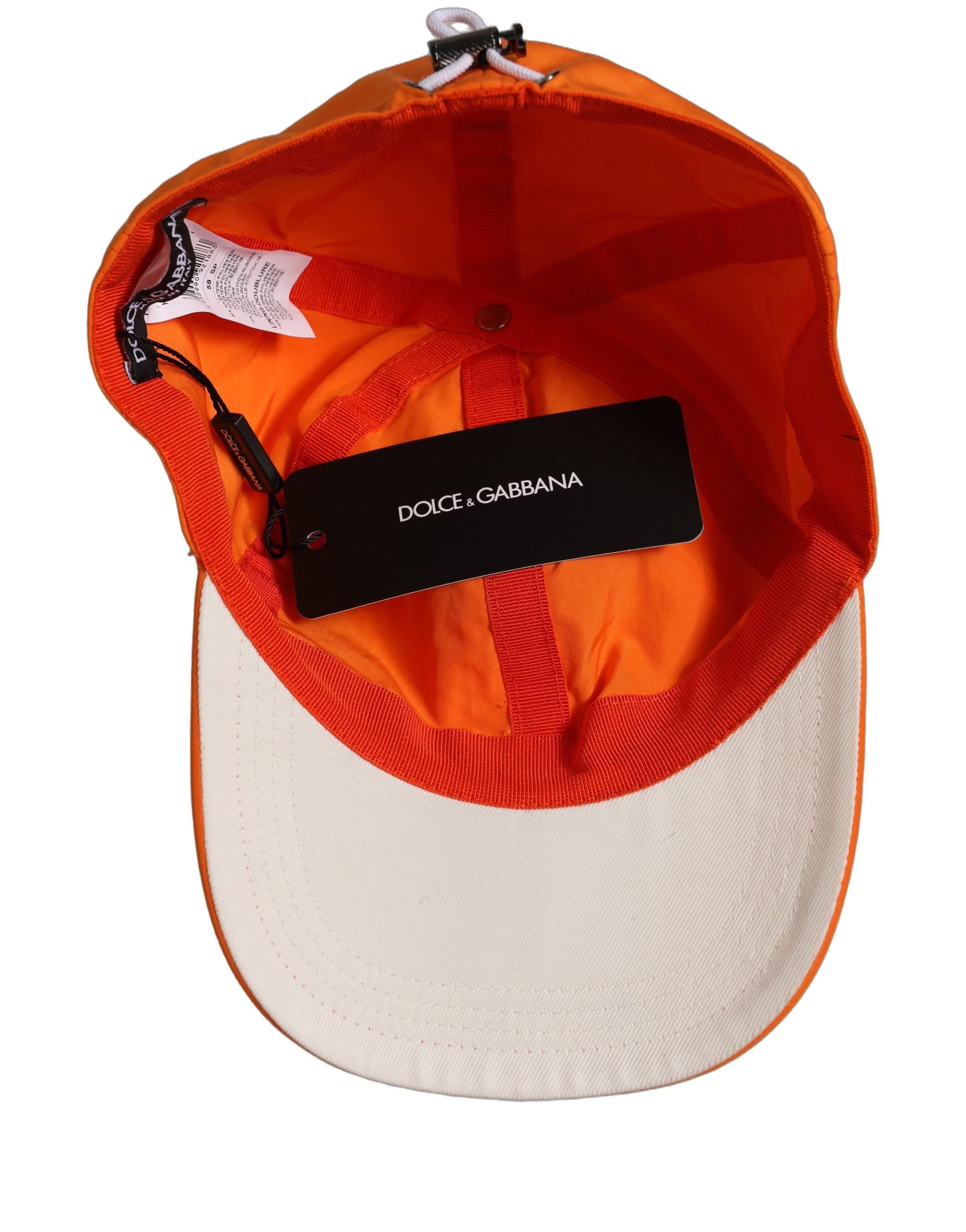 Dolce & Gabbana Men Orange Polyester Baseball Cap 6 Panels Hat Dolce & Gabbana