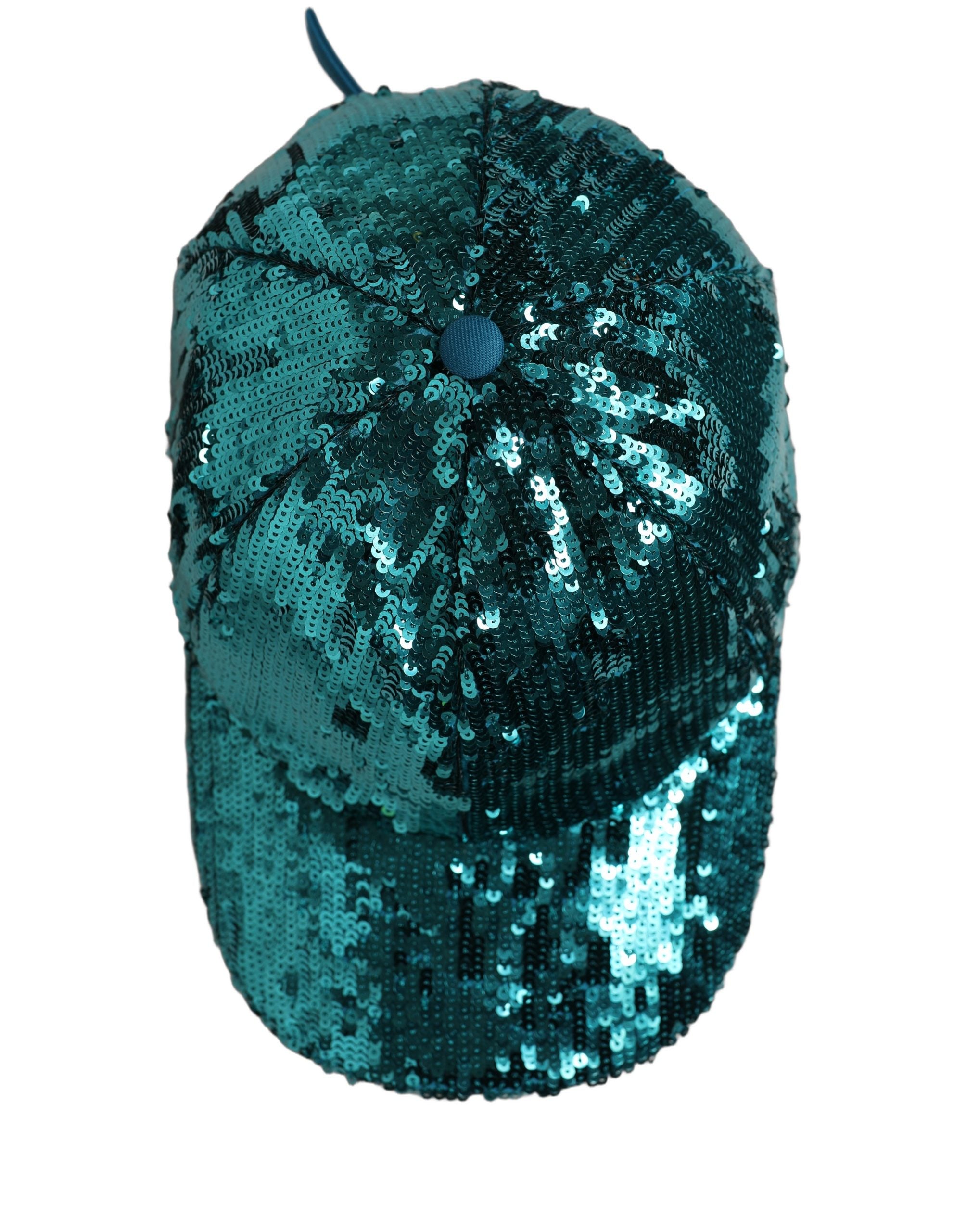 Dolce & Gabbana Men Green Cotton Sequin Baseball Cap 6 Panels Hat Dolce & Gabbana