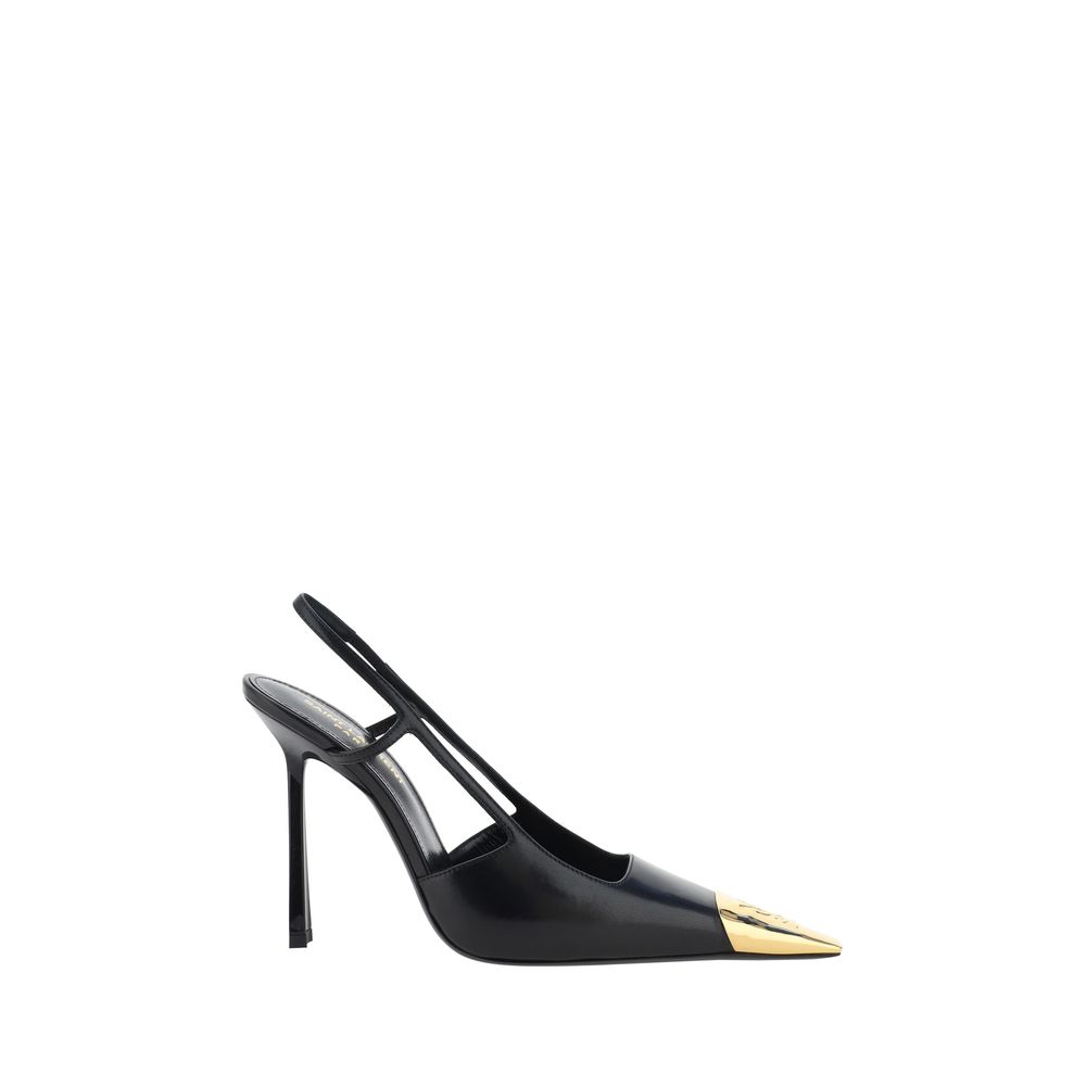 Saint Laurent Black Calf Leather Bos Taurus High Heel Pumps Saint Laurent