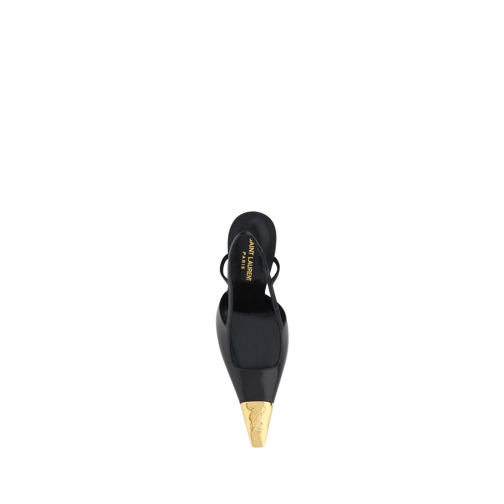Saint Laurent Black Calf Leather Bos Taurus High Heel Pumps Saint Laurent