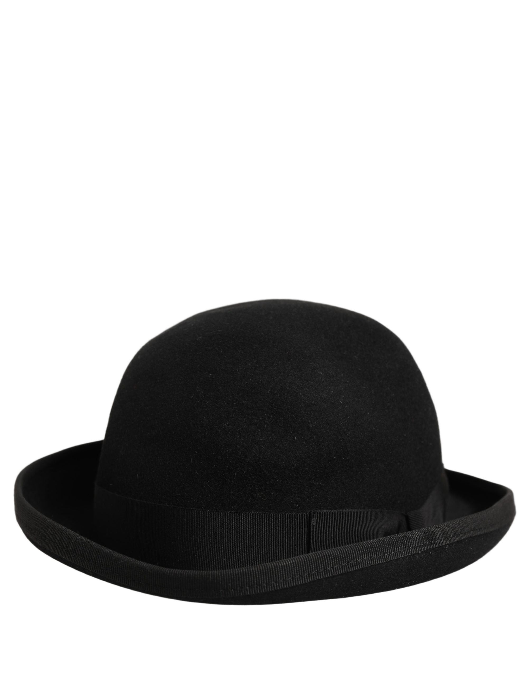 Dolce & Gabbana Men Black Rabbit Fur Felt Bowler Capello Hat Dolce & Gabbana